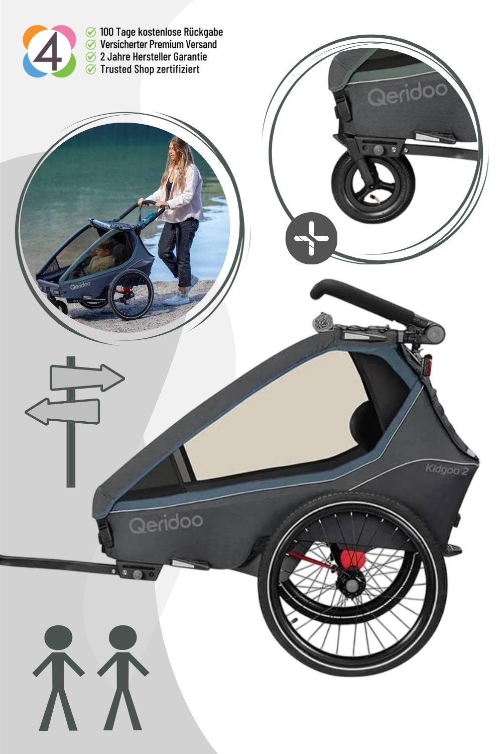 Fahrradkinderanhänger Kidgoo1 (2 Kinder)