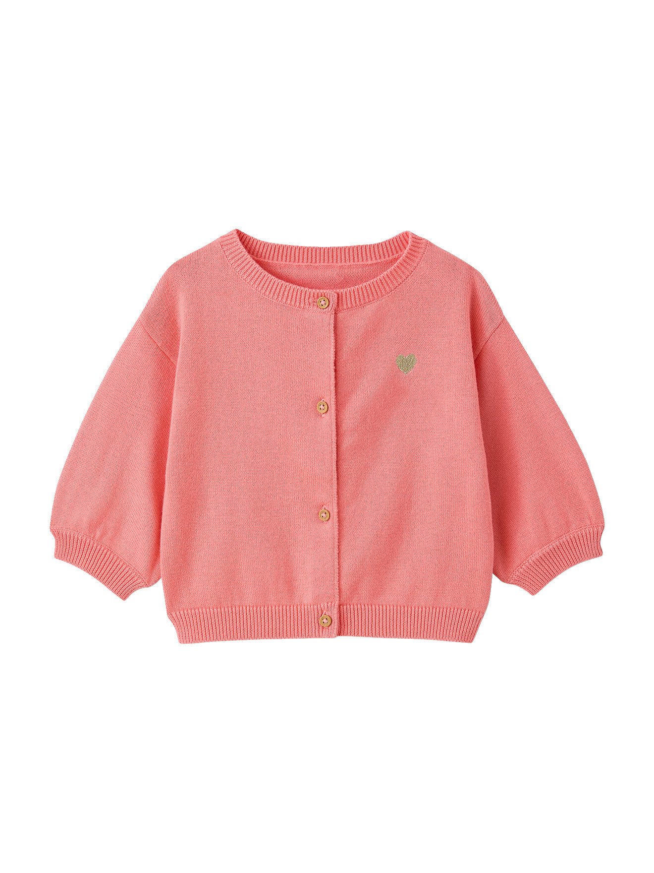 Strickjacke Baby Cardigan mit Herzstickerei BASIC