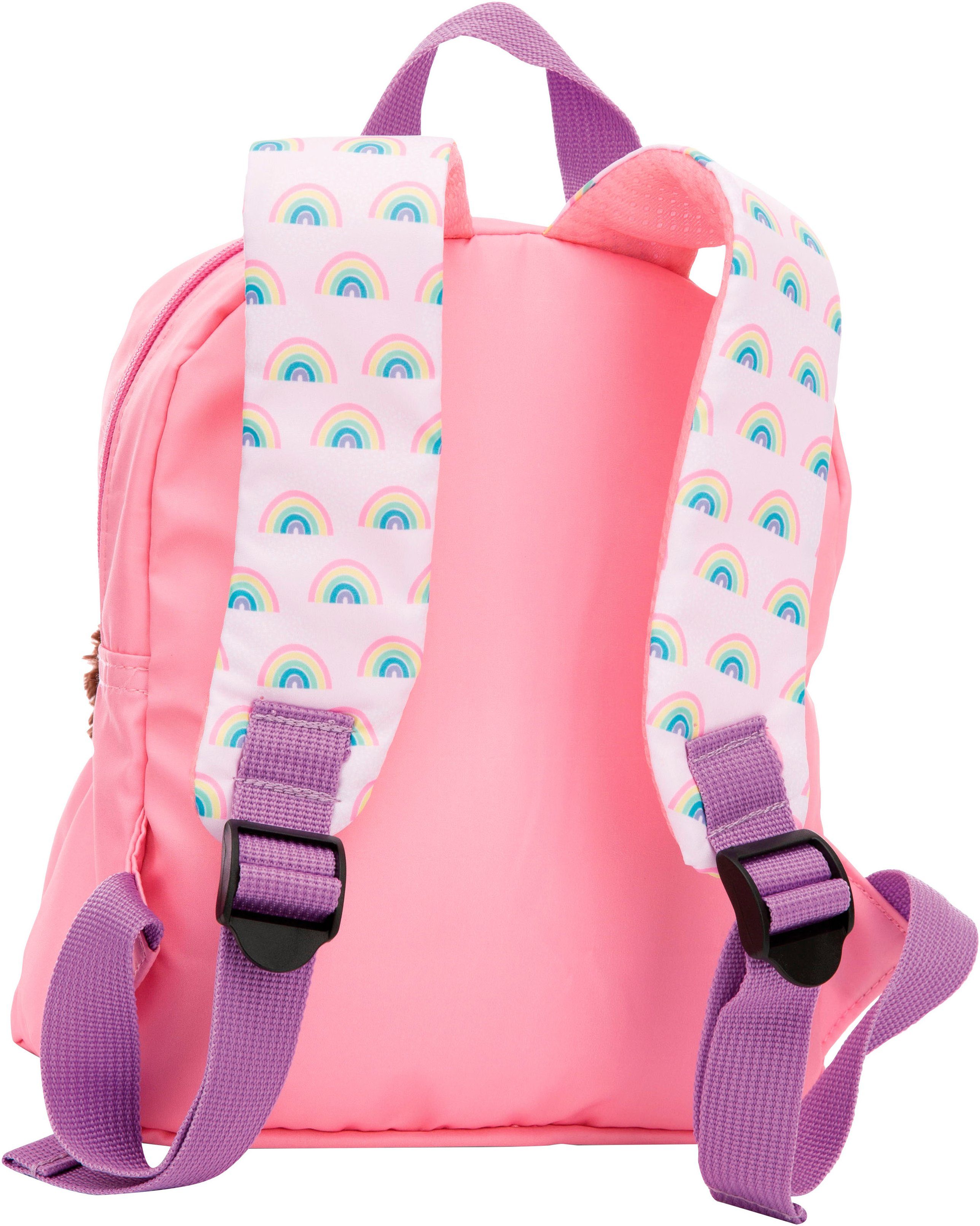 Nici Kinderrucksack Travel Friends, Rucksack mit Plüsch Waschbär, 25 cm