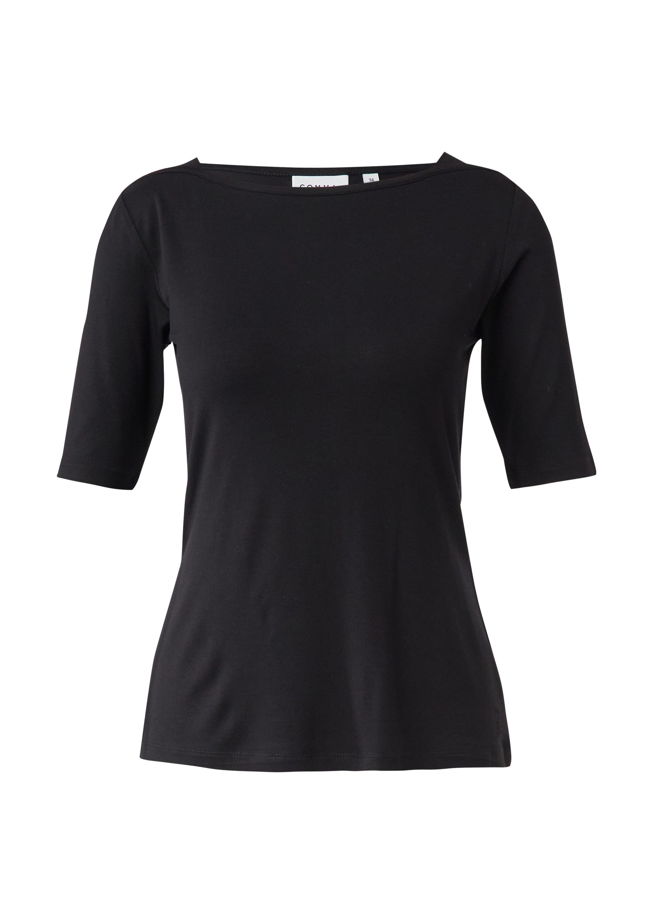 comma Kurzarmshirt T-Shirt Feminines Shirt aus Viskosejersey günstig online kaufen