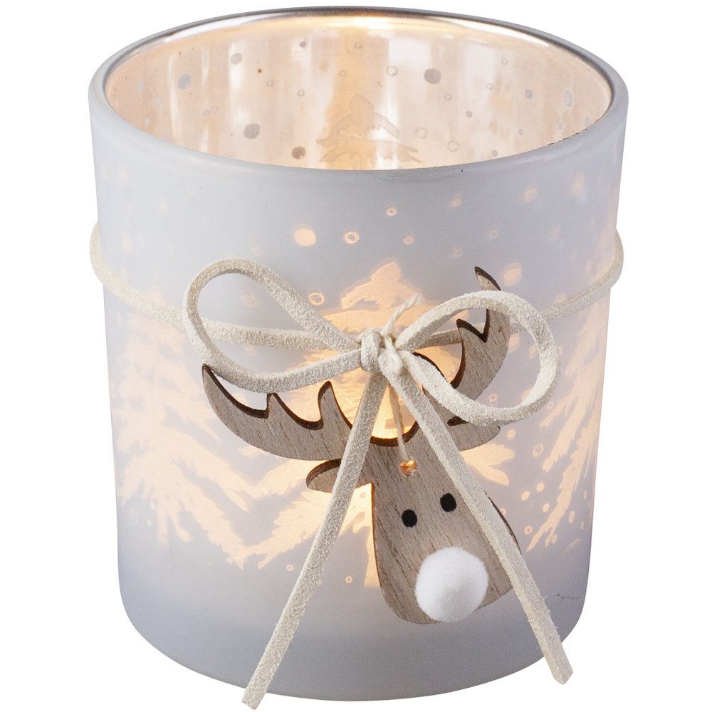 MICA Teelichthalter Teelichtglas - Bäume - ca. 7,5 x 7,5 x 8 cm günstig online kaufen