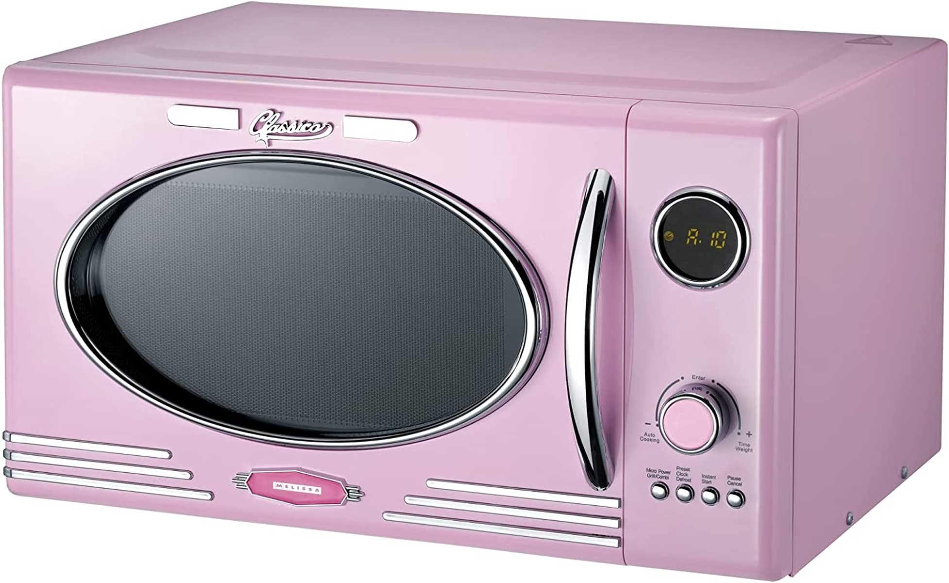 MELISSA Mikrowelle 16330130 pink-rosa im Retro Design mit Grill