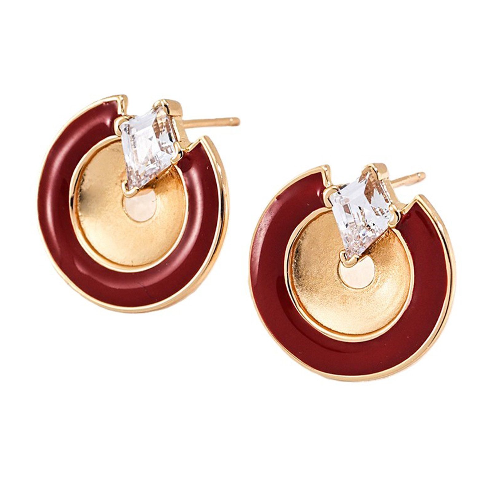 Jumpeak Paar Ohrhänger ohrringe silber 925,ohrringe rot,ohrringe rund,18k ohrringe vergoldet, ohrringe damen,schwester geschenk,damen geschenk,geschenk tochter