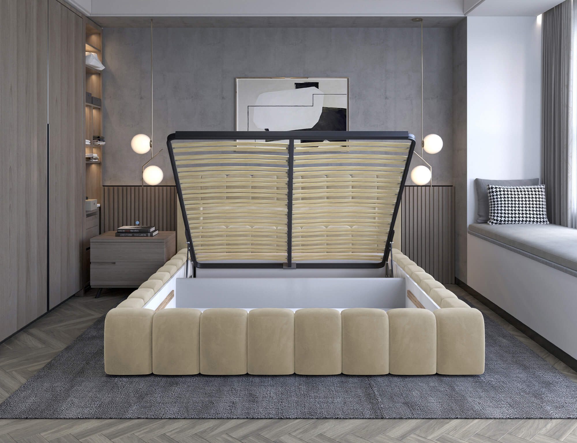 yourhouse24 Polsterbett Lamica Holzrahmen Bett Doppelbett günstig online kaufen