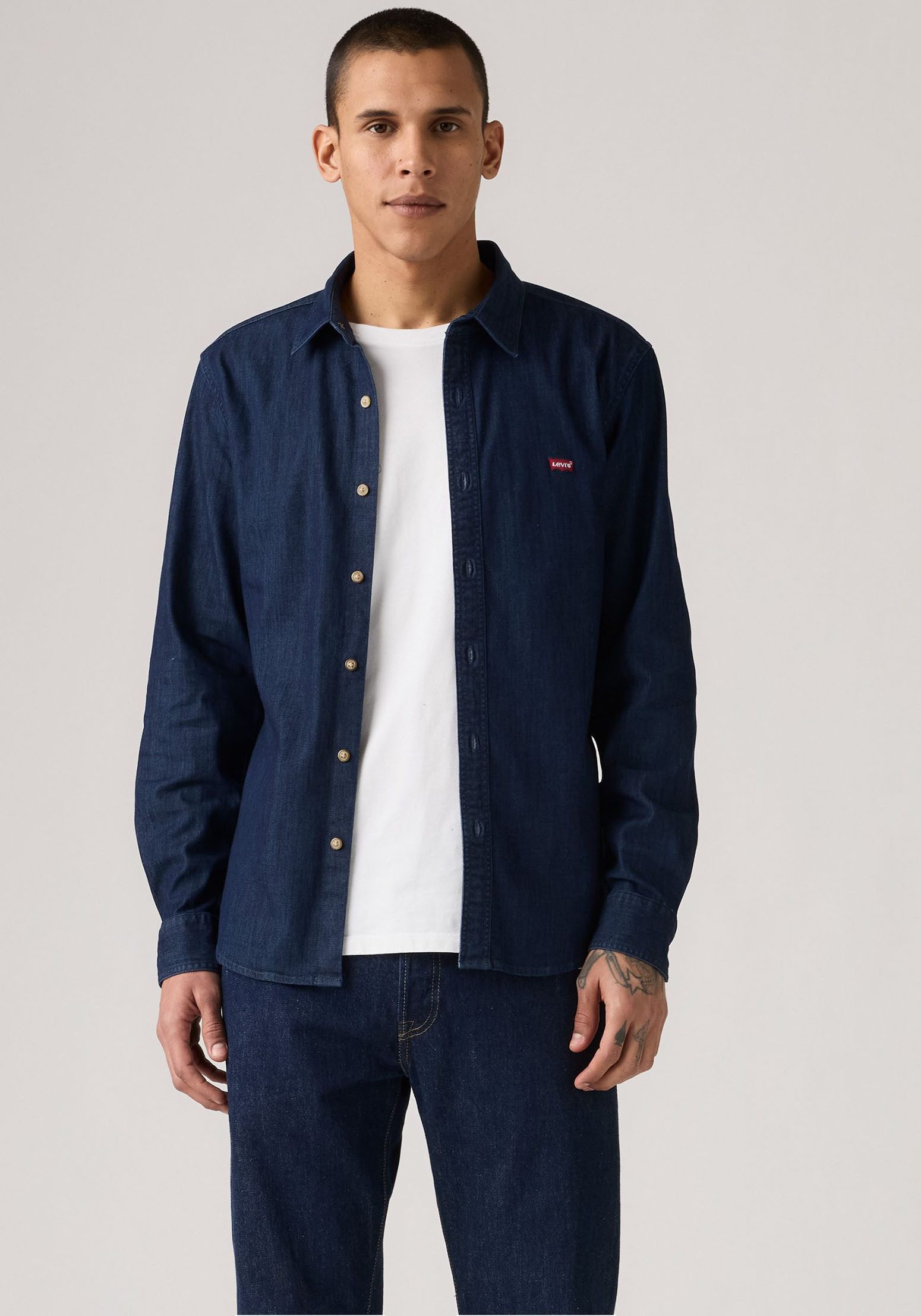 Levi's® Jeanshemd LS BATTERY HM SHIRT SLIM aus pflegeleichtem Baumwollmix günstig online kaufen