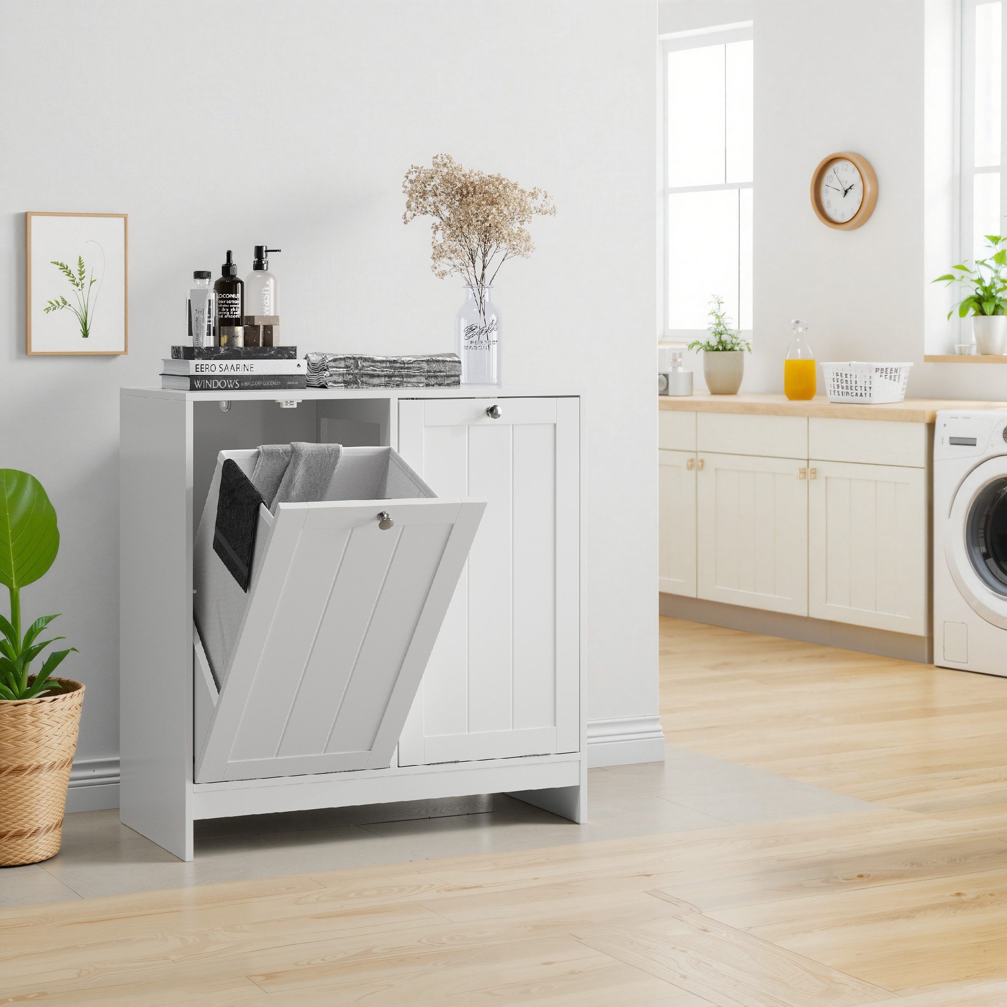 MODFU Wäschekorb Badezimmer-Wäschekorb-Aufbewahrungsschrank (mit Herausnehm günstig online kaufen