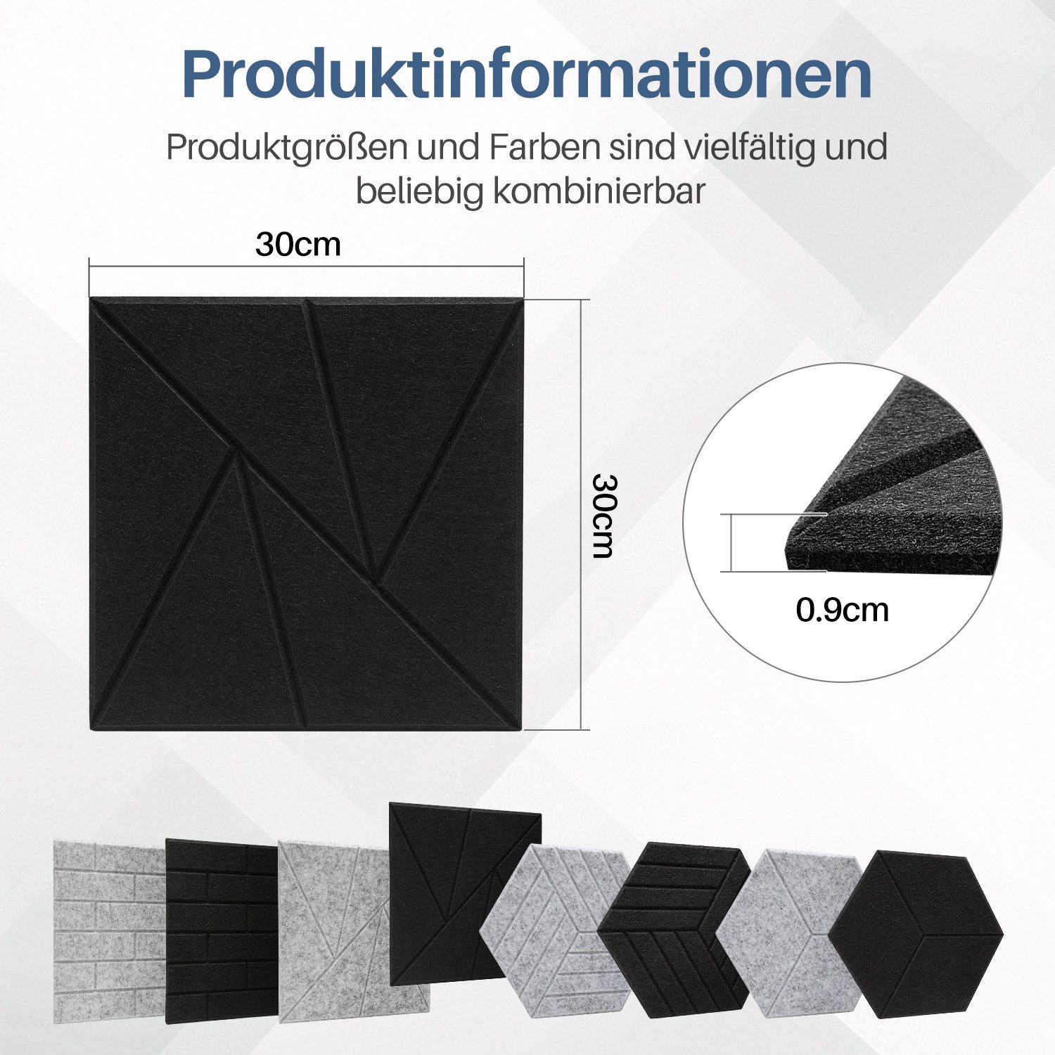 Clanmacy Akustikplatte 18 stuks Akustikplatten Quadratisch günstig online kaufen