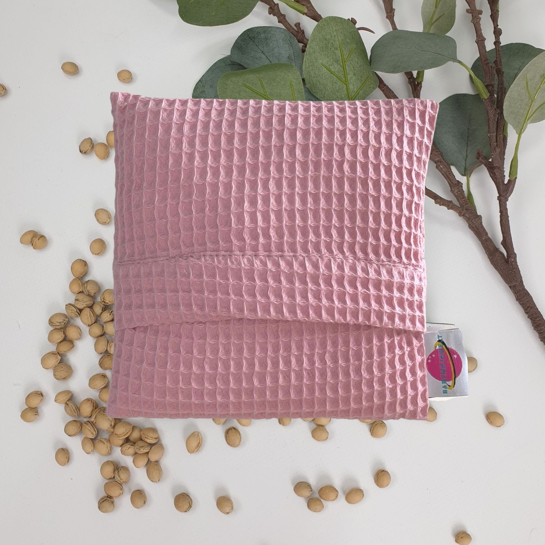 Babymajawelt Подушка из вишневой косточки Подушка из вишневой косточки Klein Waffel für Baby Kind - Wechselbar, Грелки, Geschenk Set im Box, 1-tlg., 1 Подушка из вишневой косточки, 15x15 cm, abnehmbarer Bezug, Schnell Einsatzbereit, Hält Lebenslang, Made in EU
