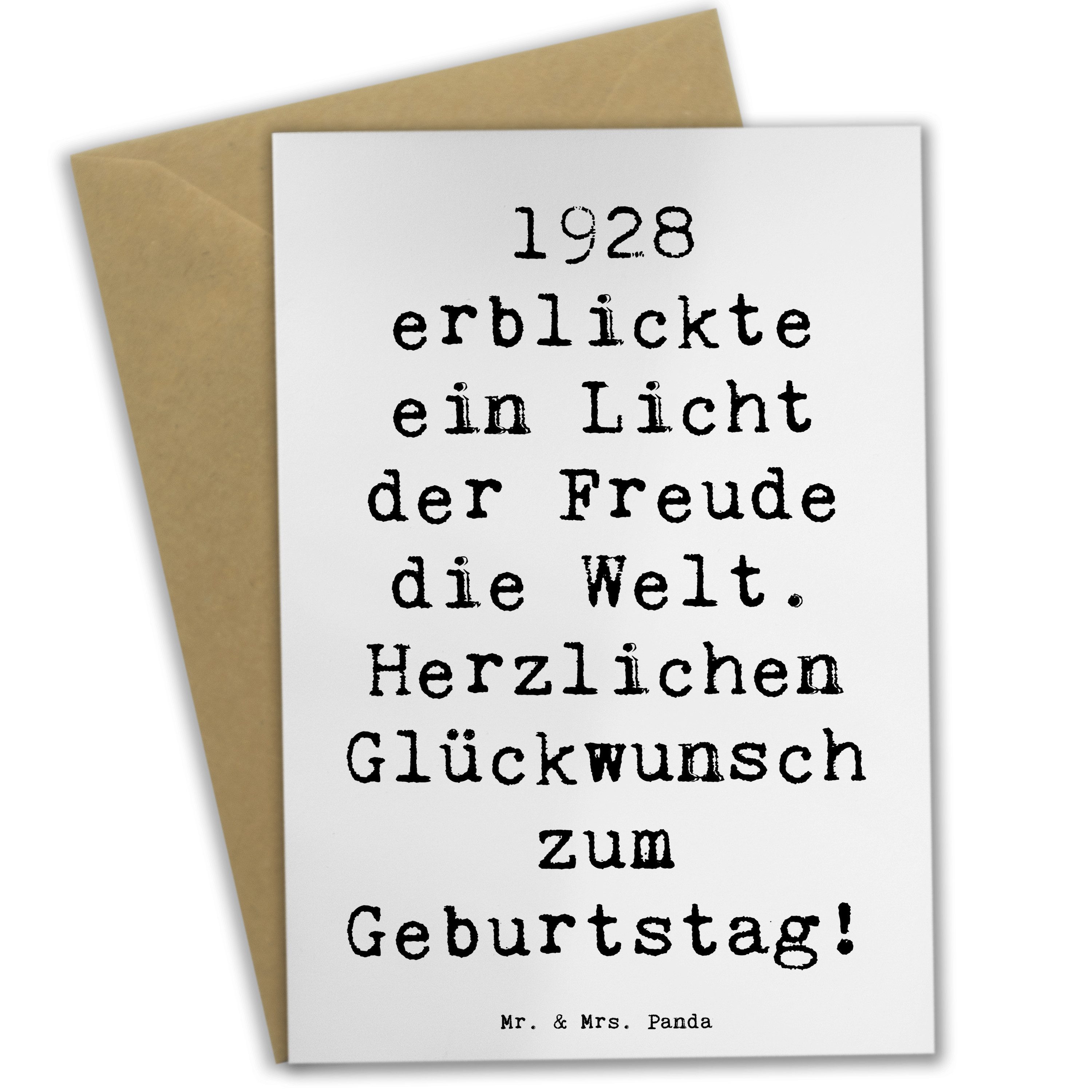 Grußkarte Spruch 1928 Geburtstag Freude - Weiß - Geschenk, Freundschaft, Geburt