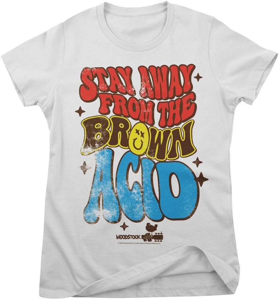 Woodstock T-Shirt Stay Away From The Brown Acid Girly Tee