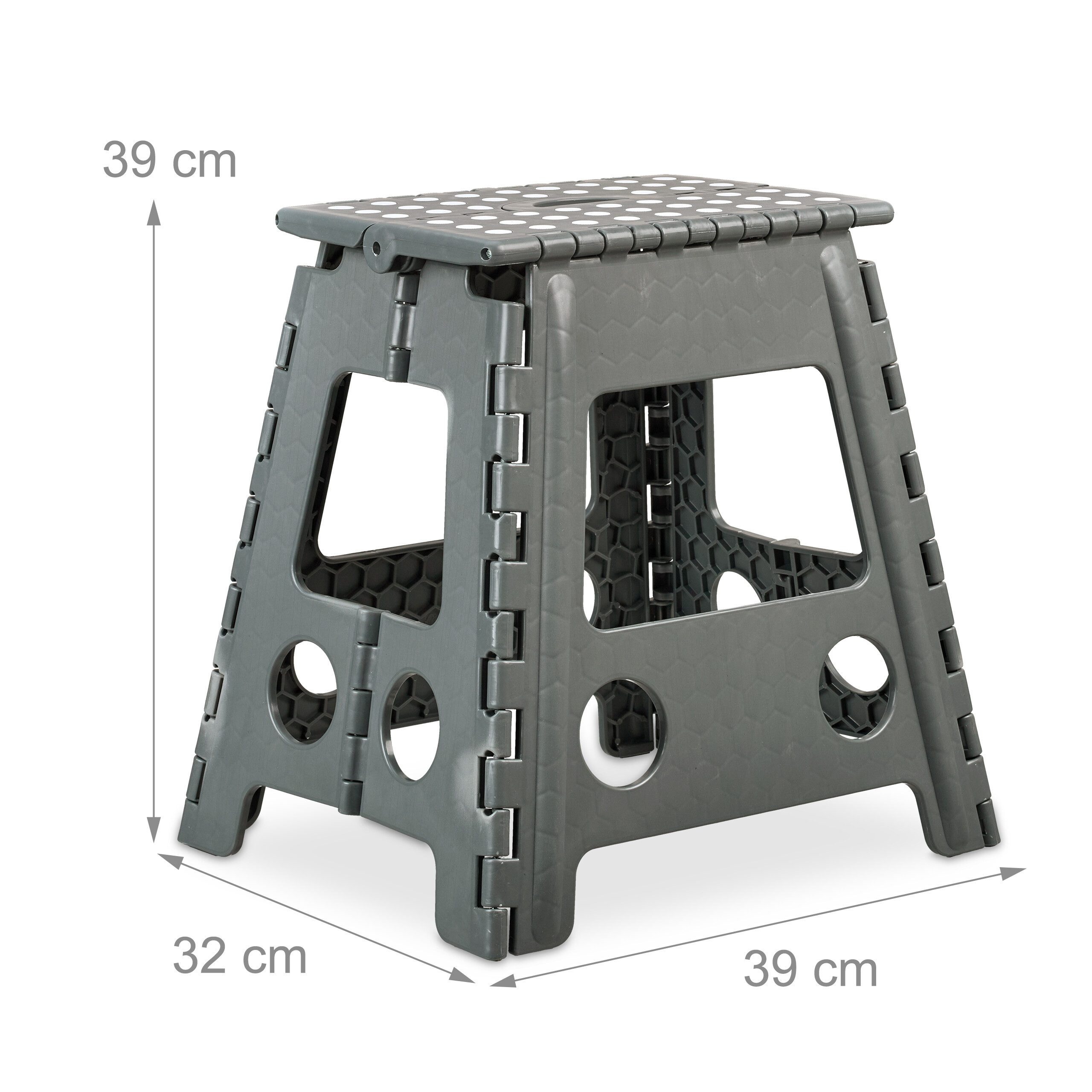 relaxdays Campinghocker Klapphocker faltbar XL hellgrau 4er Set (Set, 4er Set)