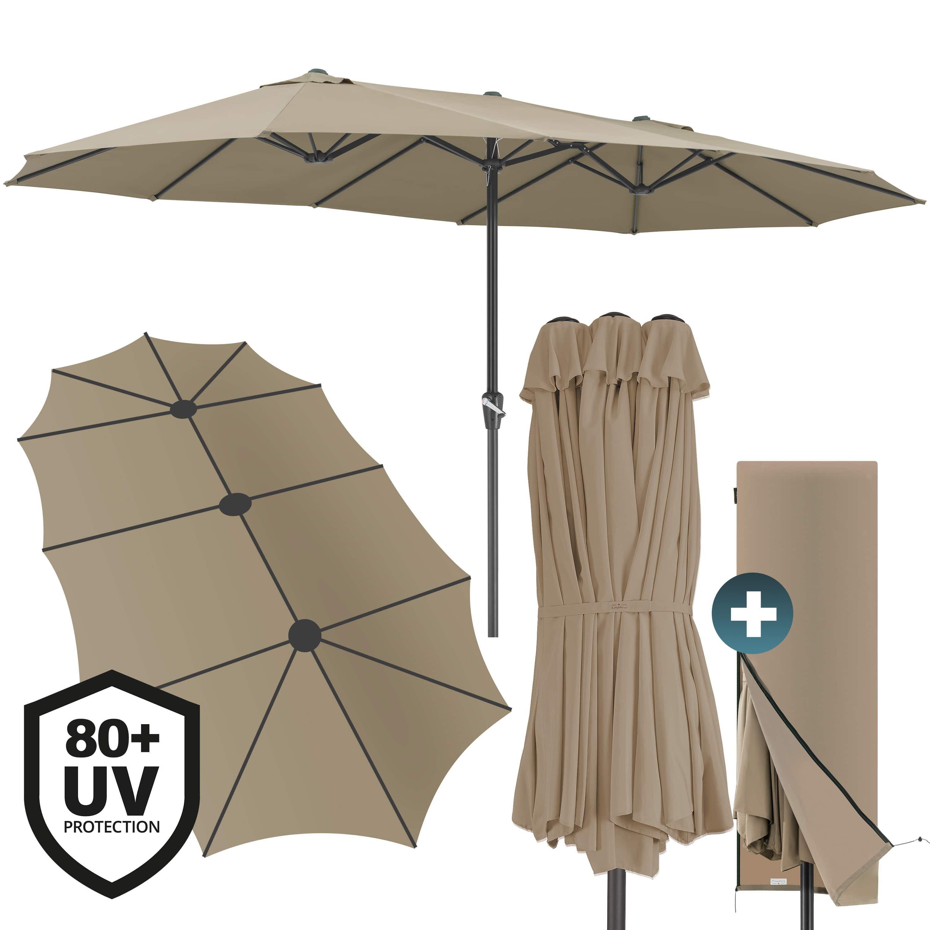 Kingsleeve Sonnenschirm, LxB: 460x270 cm, UV Schutz 80+ Schutzhülle XXL Alu günstig online kaufen