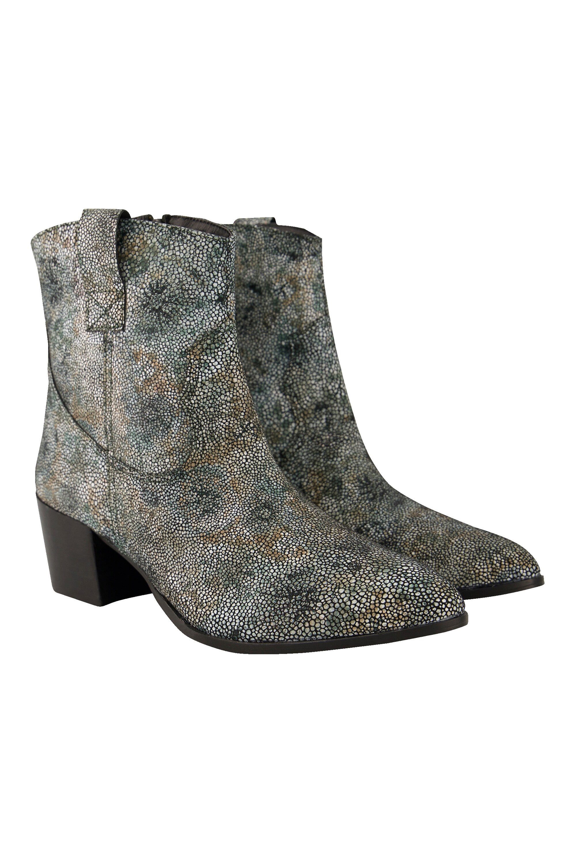 Ulla Popken Leder-Stiefeletten Schlangenlederoptik Weite H günstig online kaufen