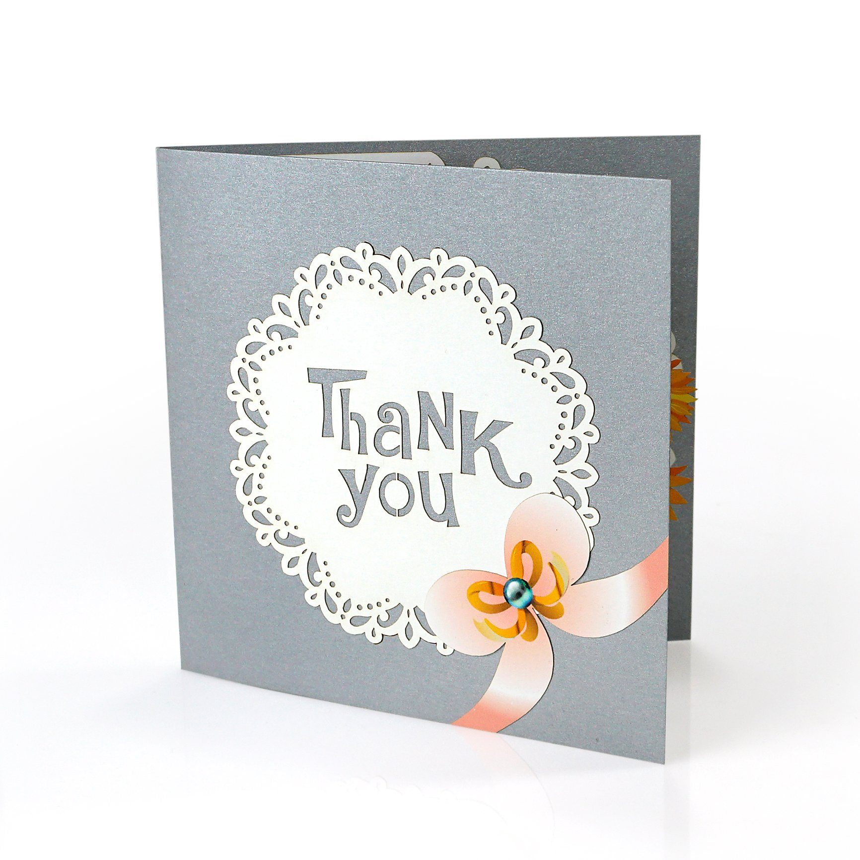 paperdora Dankeskarte 3D Pop-Up-Karte „Danke“ mit Umschlag und Wachssiegel - Grußkarte, Danke Geschenk