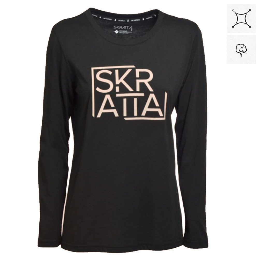 Skratta T-Shirt Skratta - Damen Longshirt TYRA Shirt Bio Baumwolle, blk