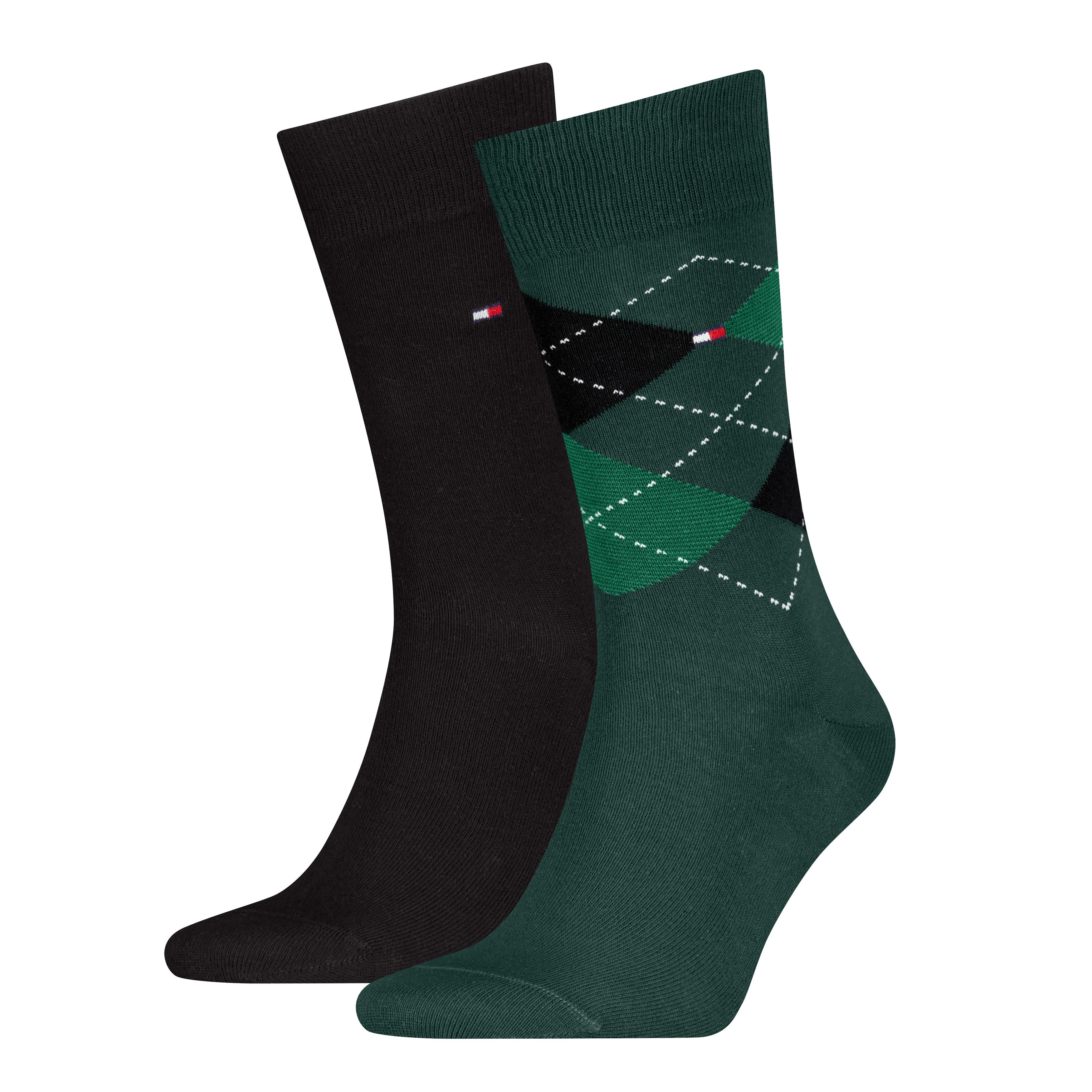 Tommy Hilfiger Socken TH MEN SOCK CHECK 2P (2-Paar, 2 Paar) mit klassischem Argyle-Design