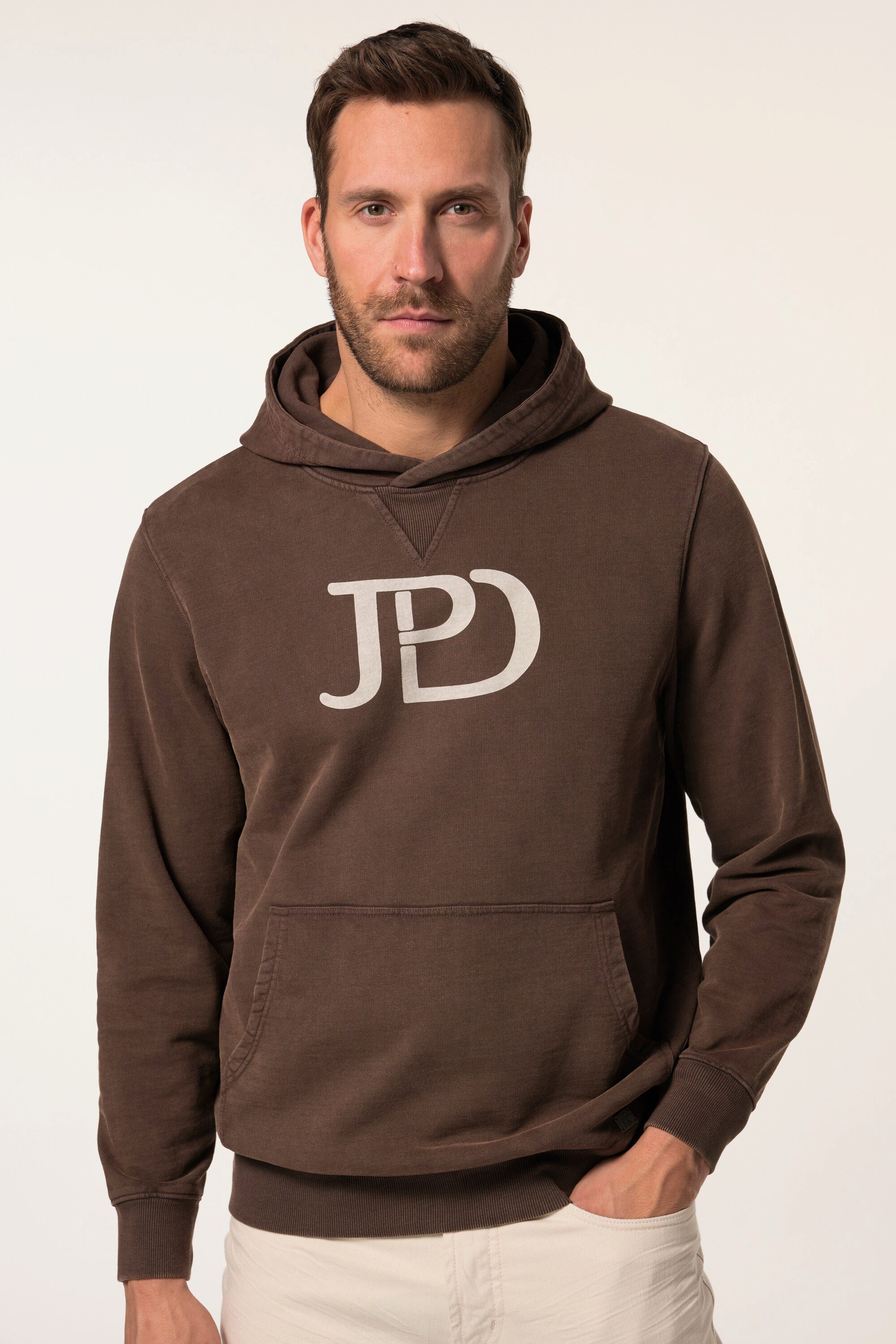 Sweatshirt Hoodie Brustprint Kapuze Kängurutasche