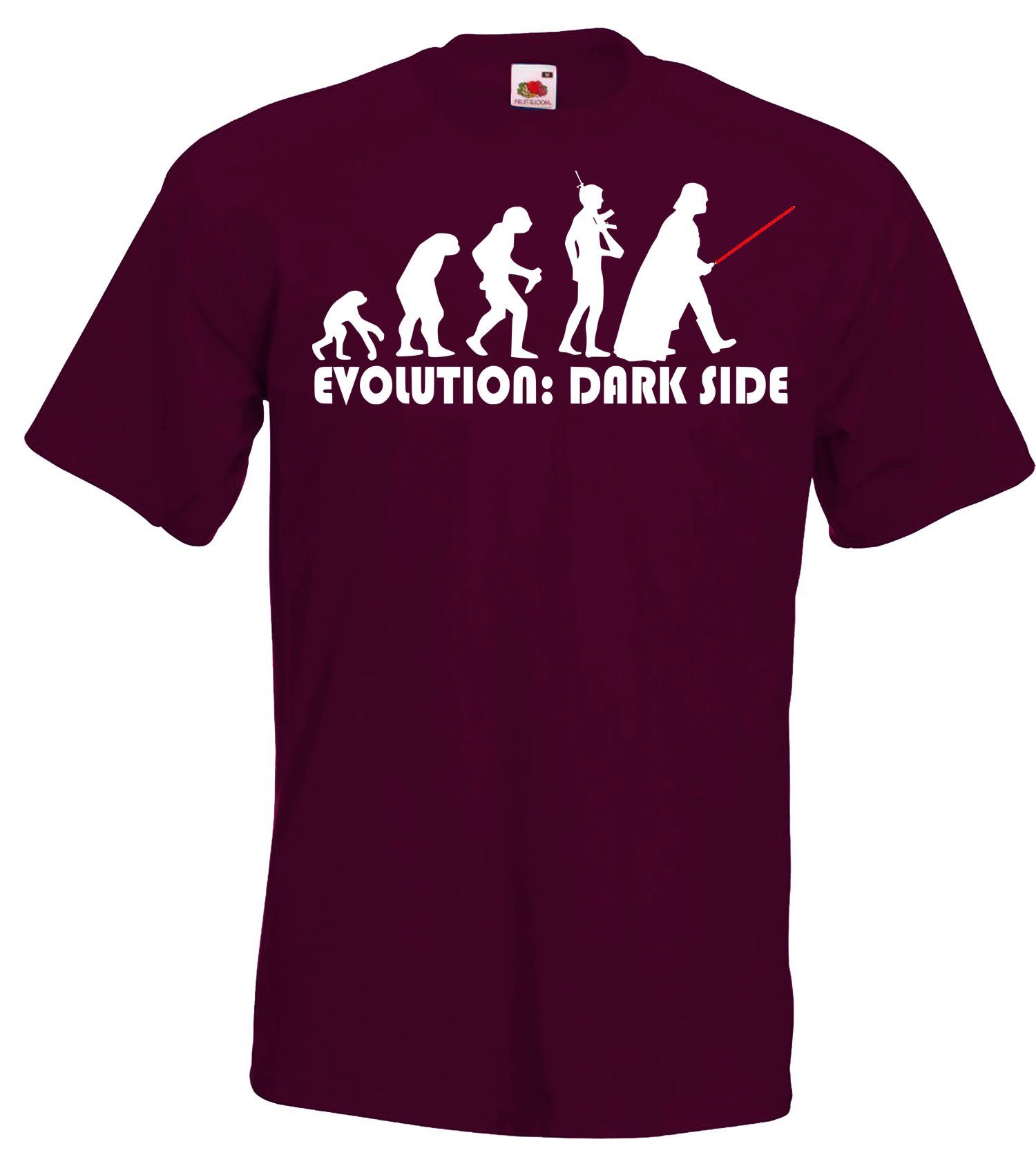 Youth Designz T-Shirt Evolution Dark Side Herren Fun T-Shirt Burgundy