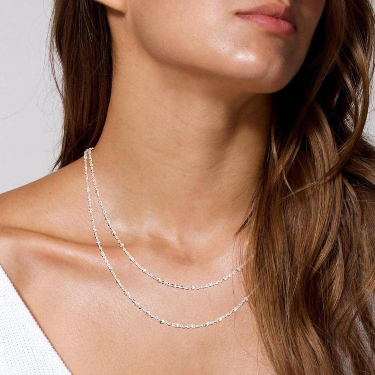 LuxusKollektion Kette und Anhänger Set Silber Layered Halsketten für Frauen günstig online kaufen