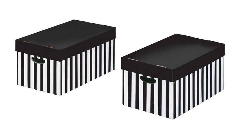 NIPS Aufbewahrungsbox STORE-BOX (2 Stück) mit Deckel, B/H/T: 31 x 24,5 x 52 cm, Wellkarton, Karton, Pappe