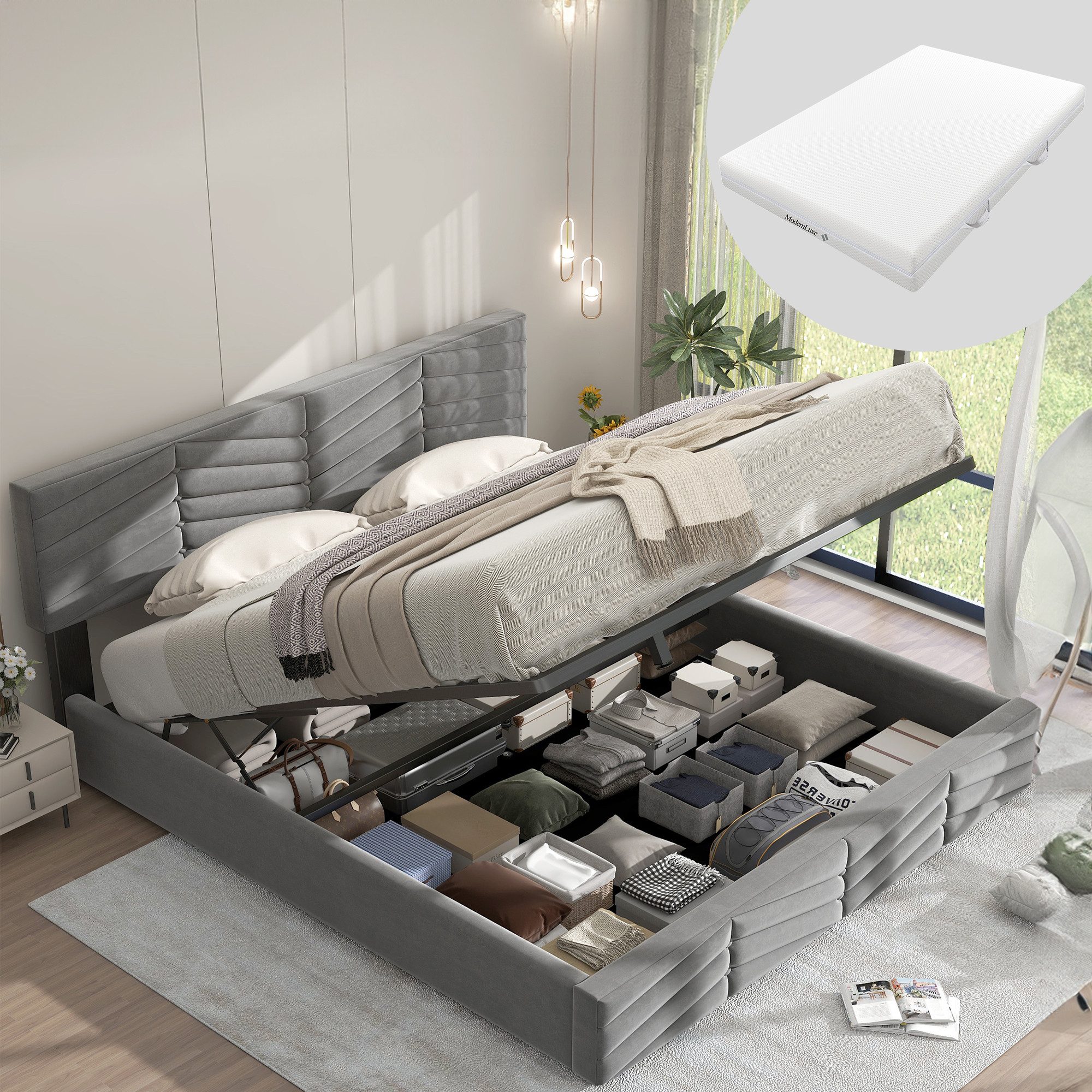 HAUSS SPOLE Polsterbett 180x200cm mit höhenverstellbares günstig online kaufen