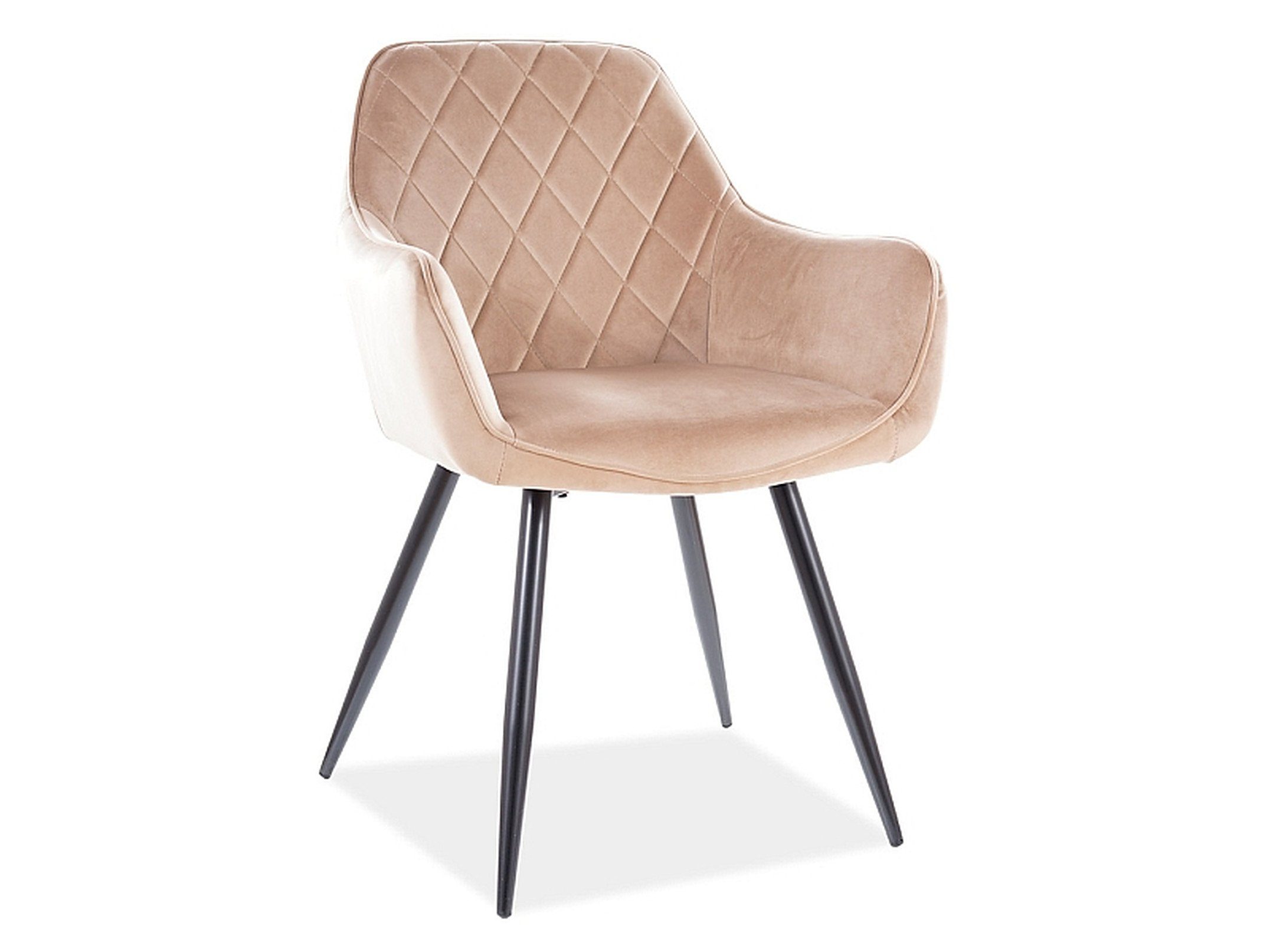 Esszimmerstuhl 2er Set Design STS-111 Beige Schwarz Samt Stuhl Stühle
