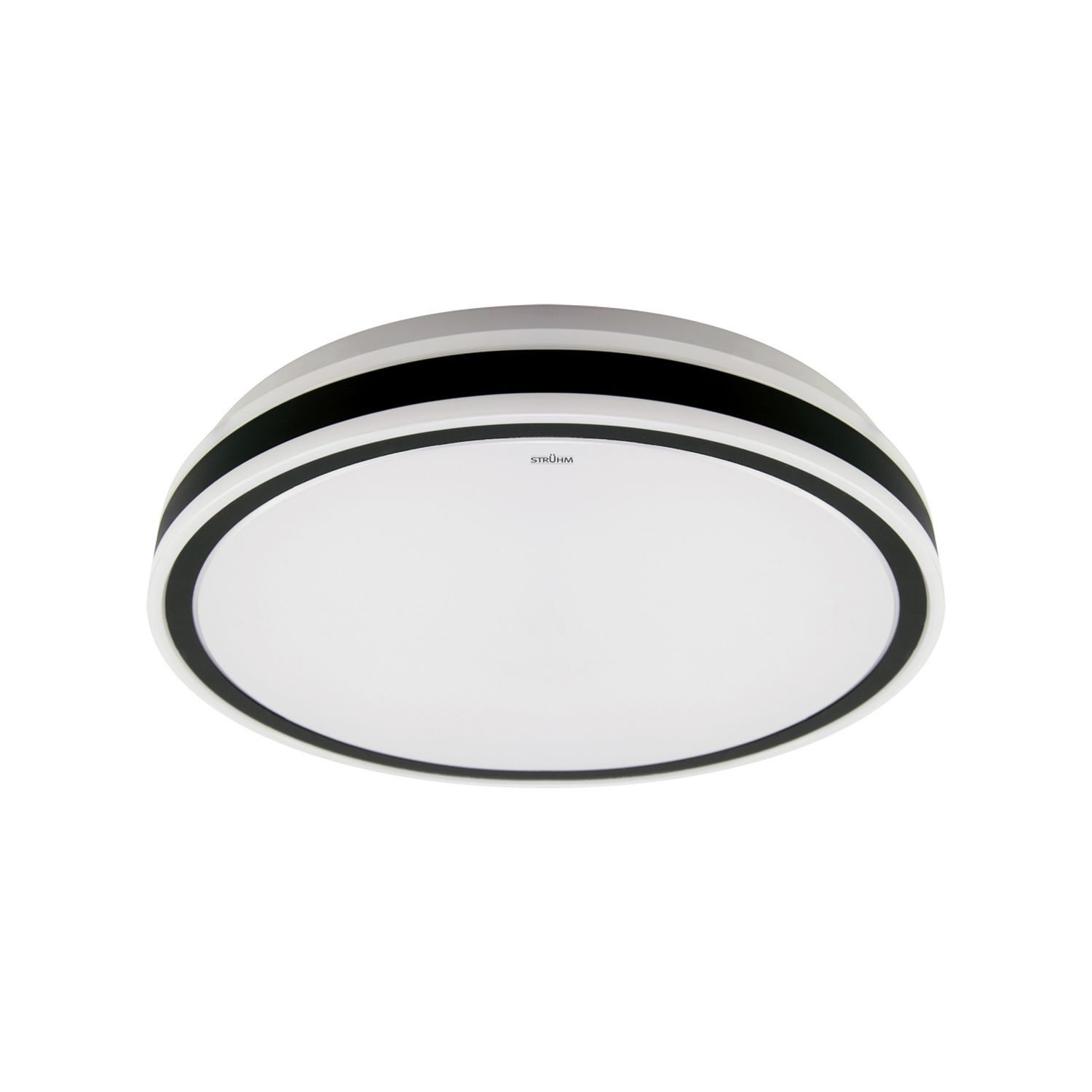 Licht-Erlebnisse Deckenleuchte CHLOE, LED, Neutralweiß, LED Schwarz Weiß IP44 4100 K 1560 lm D: 38 cm Metall Wohnzimmer CHLOE