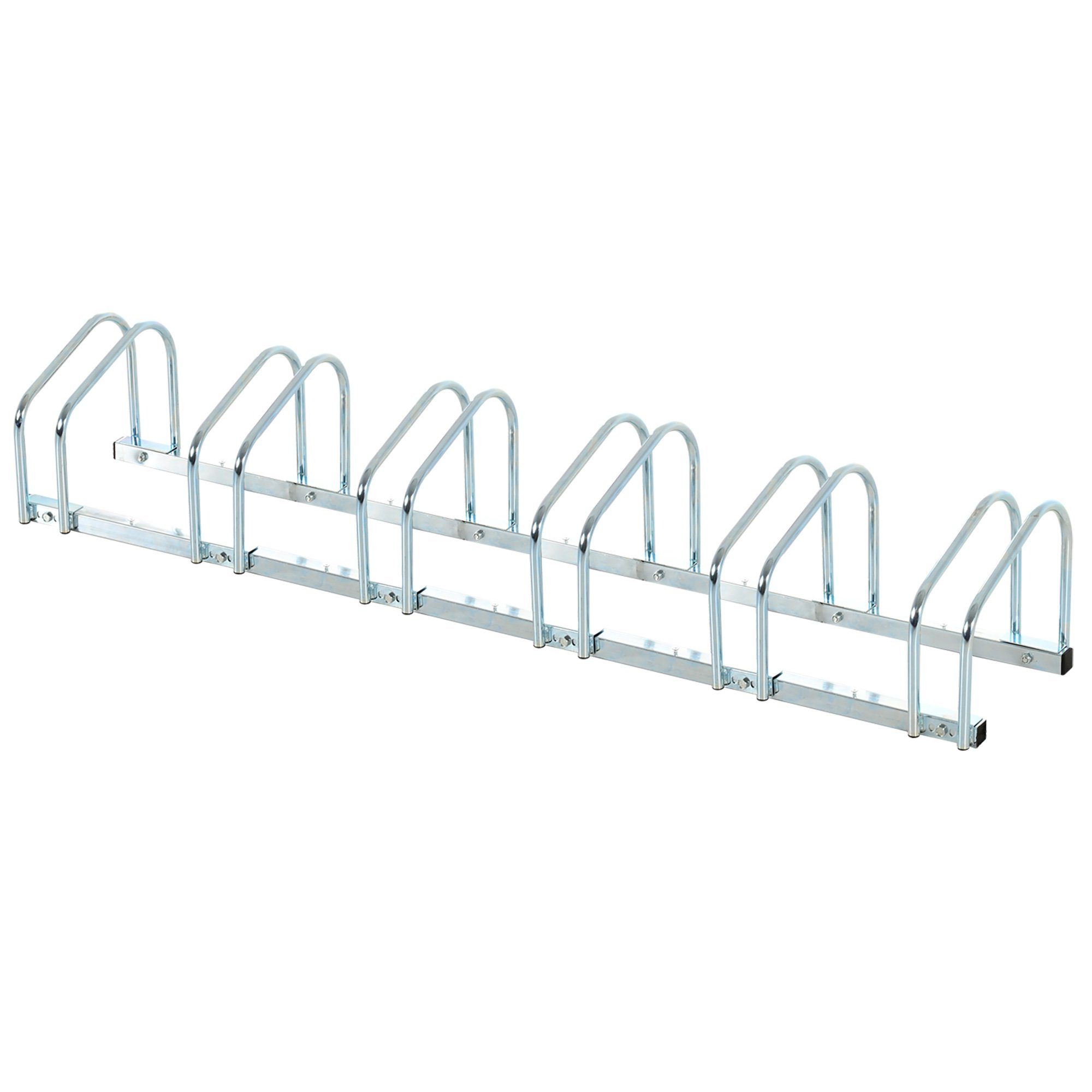 HOMCOM Fahrradständer Aufstellständer, Silber (Mehrfachständer, 1-St., Radständer), 179L x 33B x 27H cm