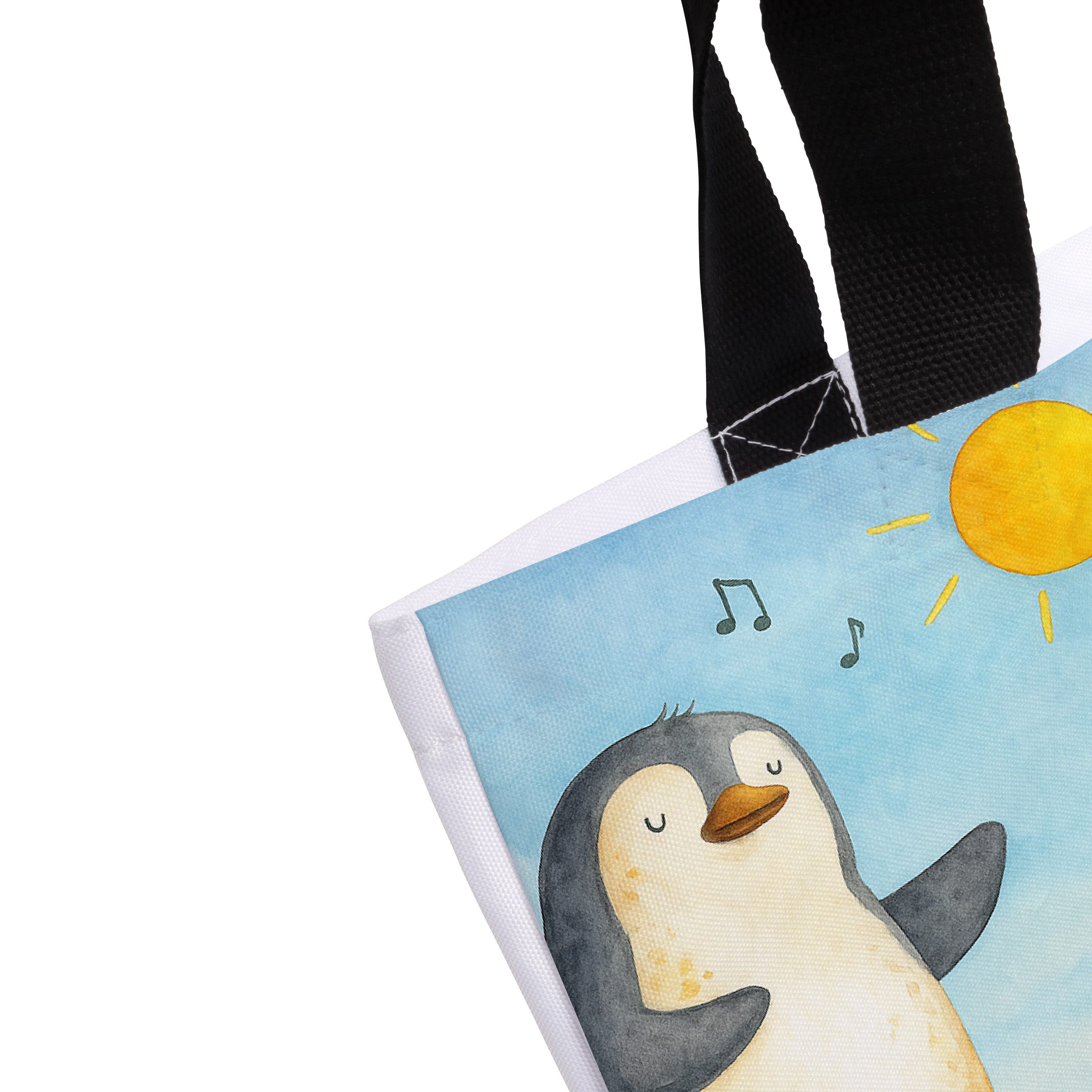 Mr. & Mrs. Panda Shopper Pinguin Surfer Design, Reisetasche, Weiß, Hawaii, Tote Bag, Portugal, (Packung), Positive Sprüche Tragetasche Büchertasche