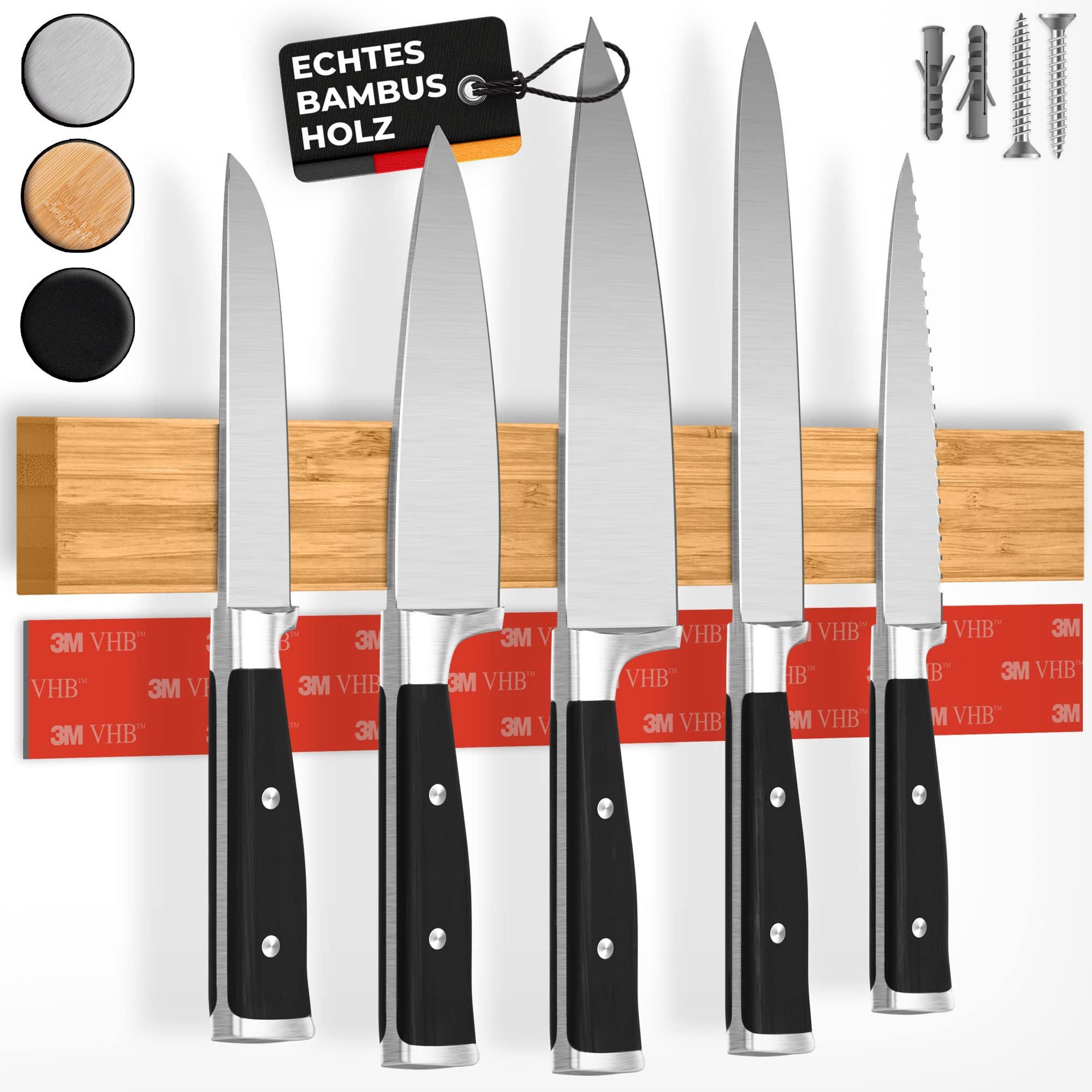 Messerleiste mit extra starkem Magnet, Messer Magnetleiste selbstklebend