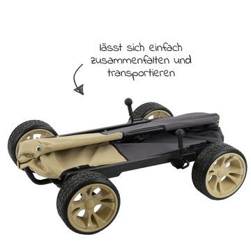 Hauck Bollerwagen Eco Mobil Safari, Transportwagen Handwagen faltbar mit Dach für 2 Kinder, bis 50 kg