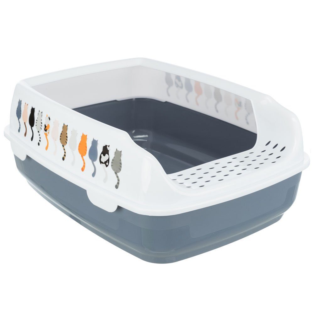 Katzentoilette Trixie Katzentoilette Delio mit Motiv - grau/weiß