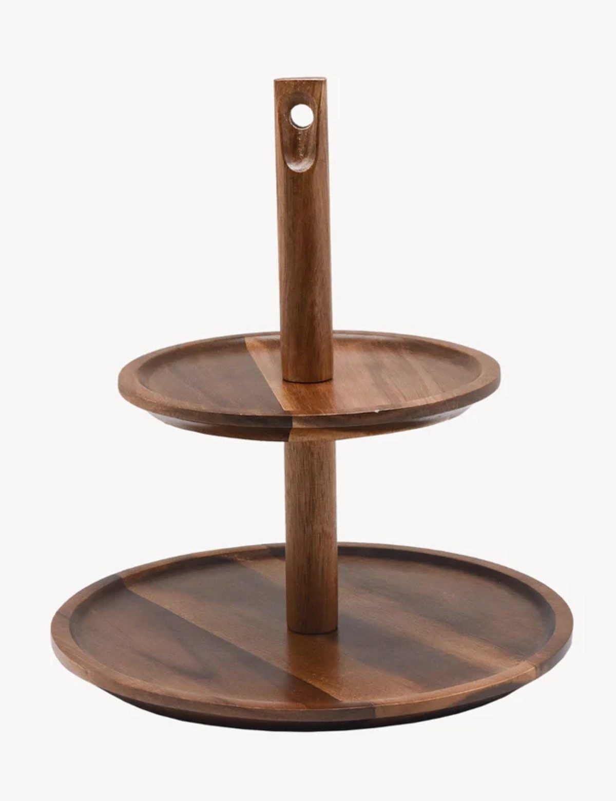 COFI 1453 Etagere Akazie Lumo Etagere aus Akazienholz - 2-stöckig, Akazienholz, (1-tlg), modern, zeitlos