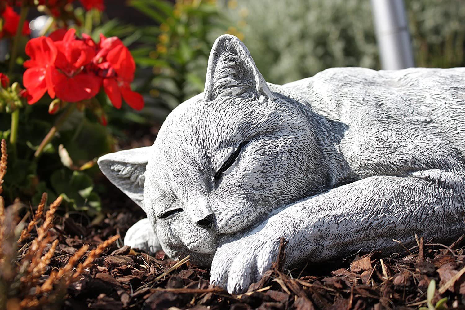 Stone and Style Gartenfigur Frostfeste Steinfigur große Katze schlafend – Bild 4 von 5