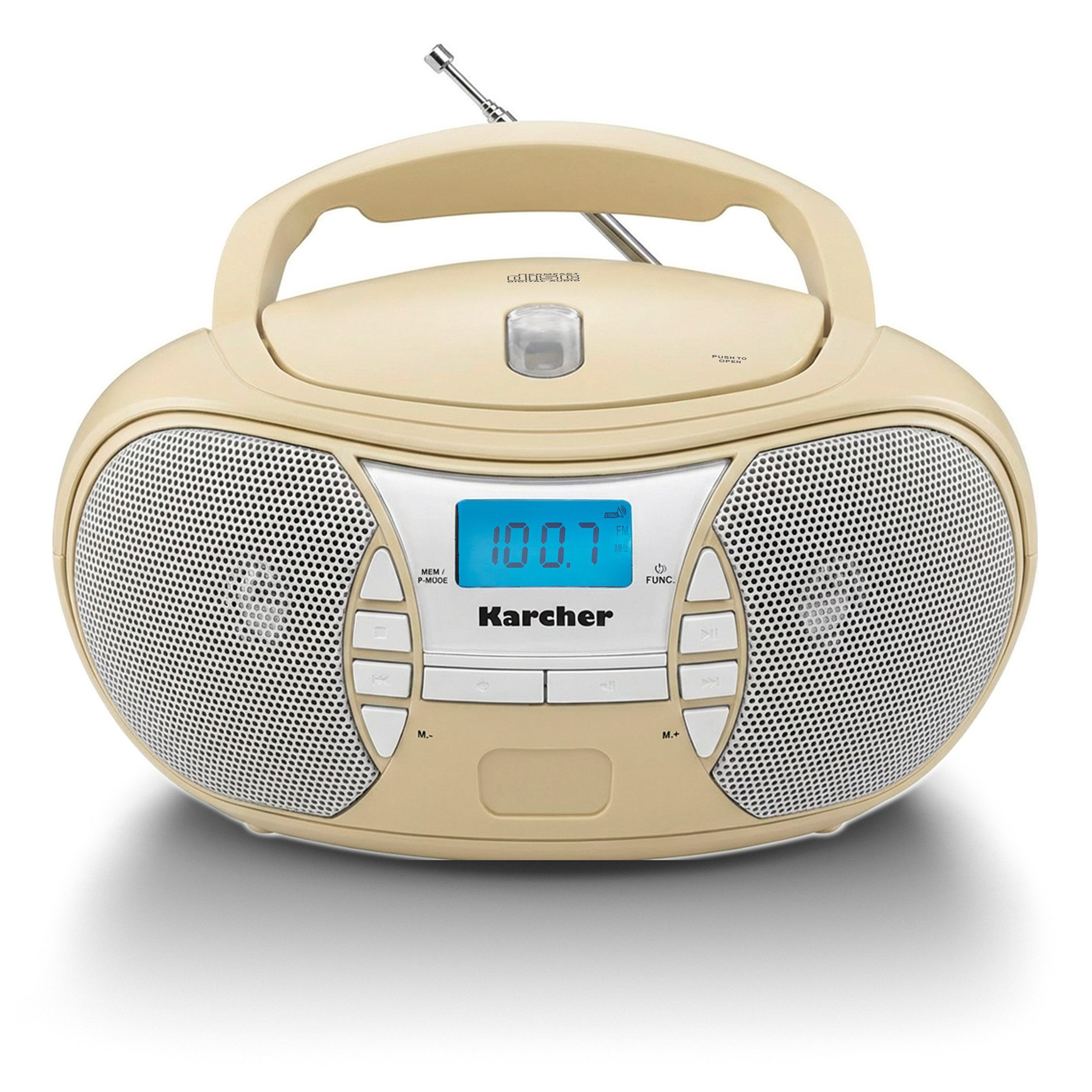 Karcher RR 5025-H Boombox (UKW (FM), tragbarer CD-Player mit UKW Radio, Batterie- / Netzbetrieb, AUX-In)