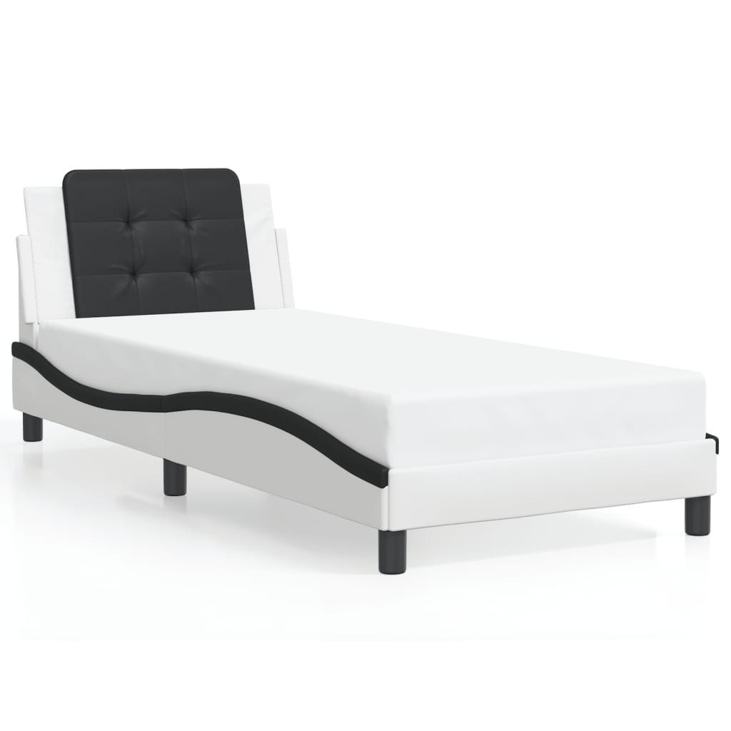 vidaXL Bett Bettgestell mit Kopfteil Weiß günstig online kaufen