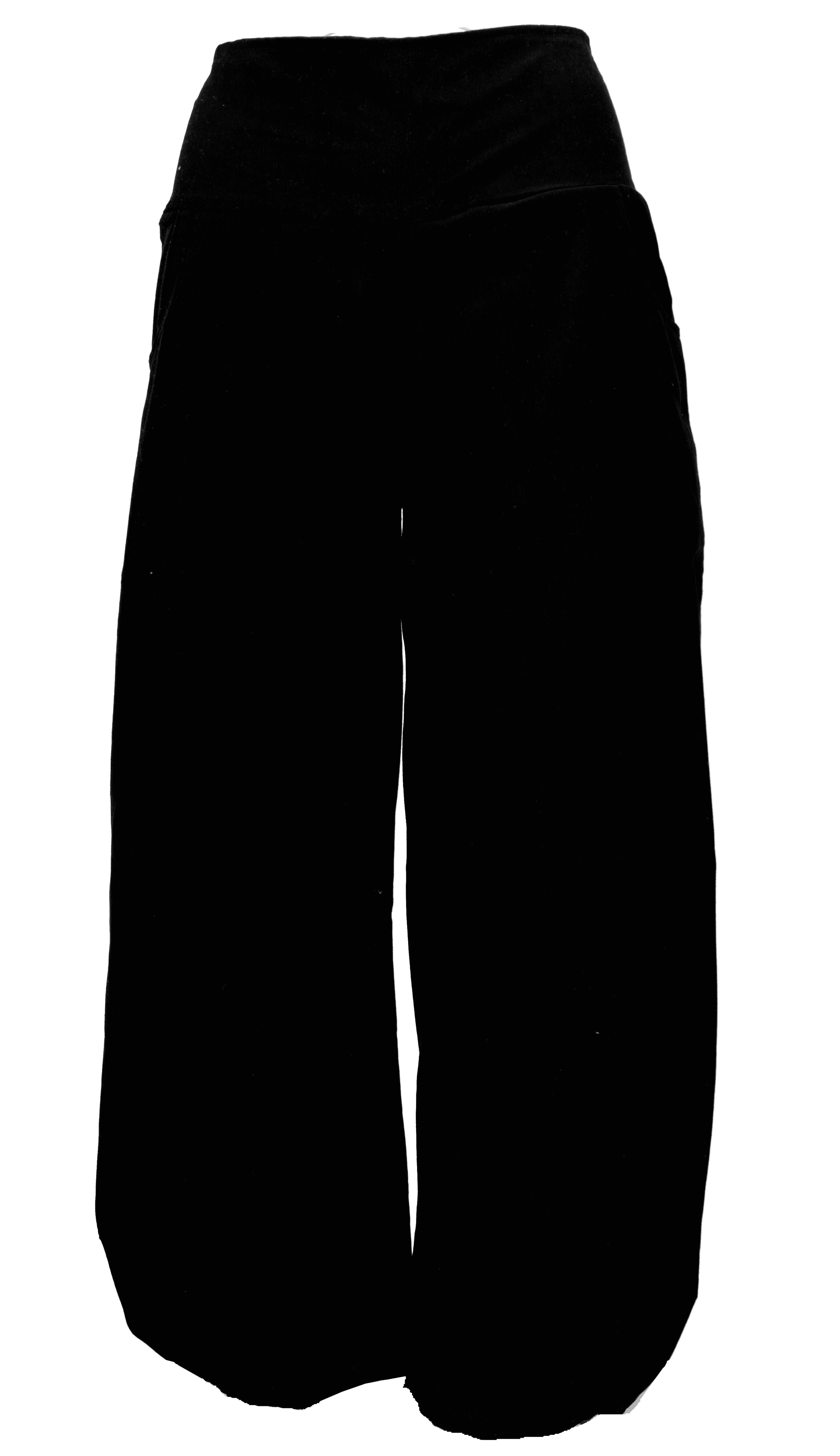 Relaxhose Guru-Shop Bekleidung, Weite alternative Pluderhose, schwarz -.. Ethno Boho Style Feincord Hose Cord
