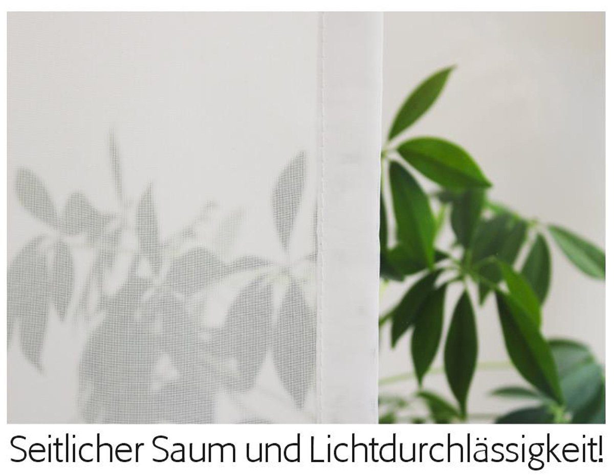 Leaves gardinen-for-life Scheibengardine rechteckig Beschwerung, Color Scheibenhänger mit