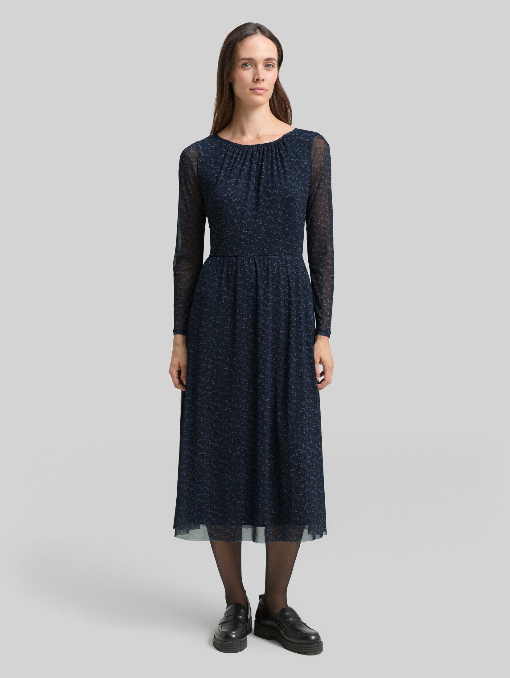 TOM TAILOR Sommerkleid Kleider & Jumpsuits Midi-Meshkleid mit Muster