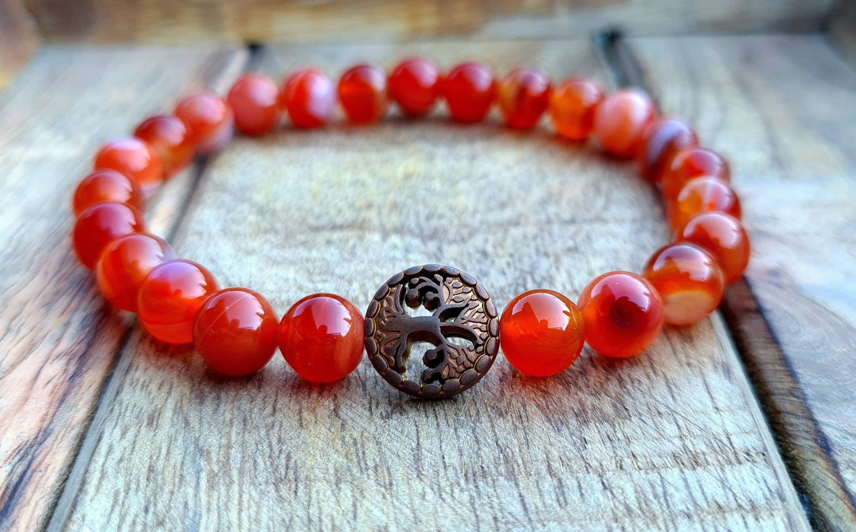 NAHLE Perlenarmband Lebensbaum Achat Naturstein Armband Baum des Lebens Arm günstig online kaufen