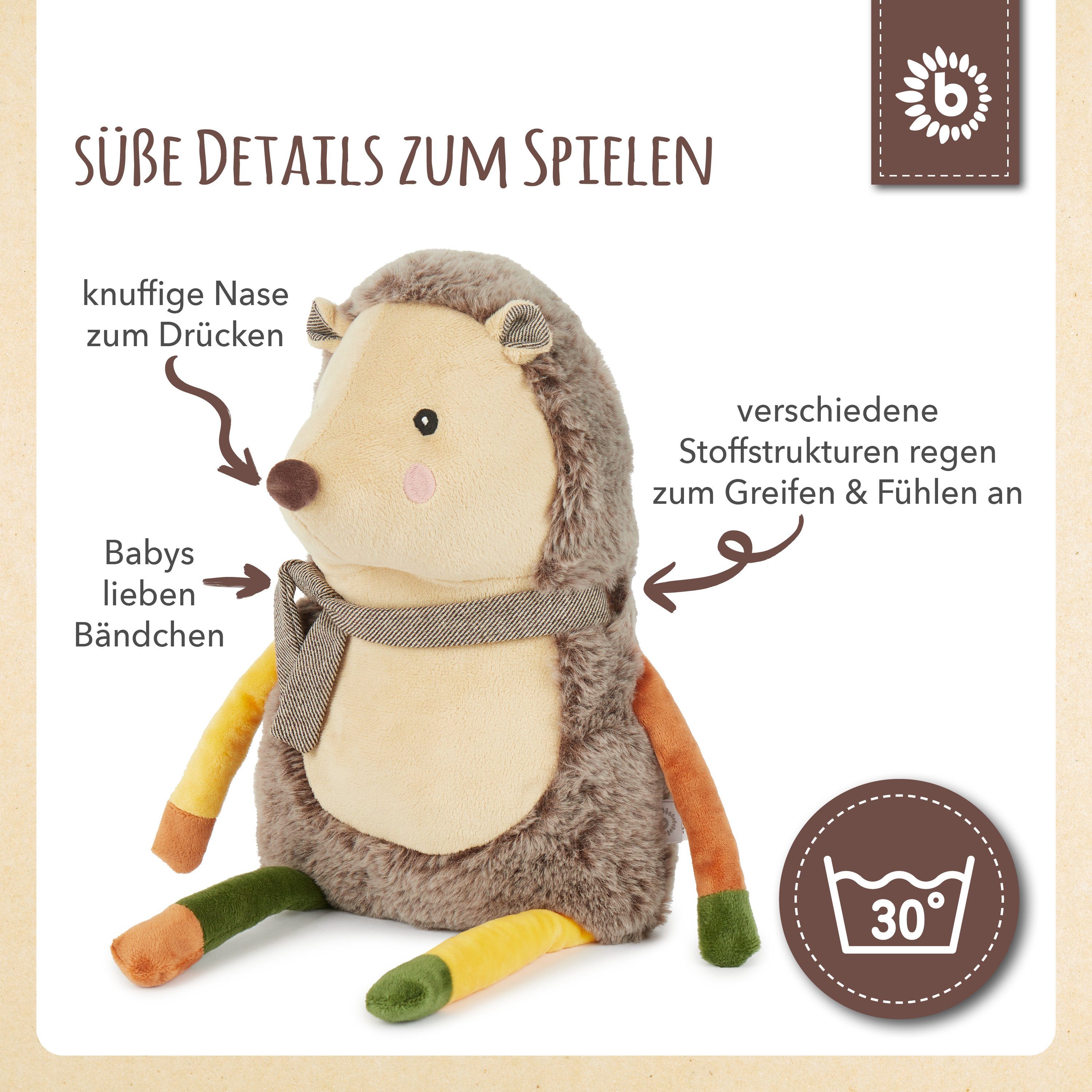 BIECO Plüschfigur Bieco Plüsch Kuscheltier Igel Baby ca. 30 cm