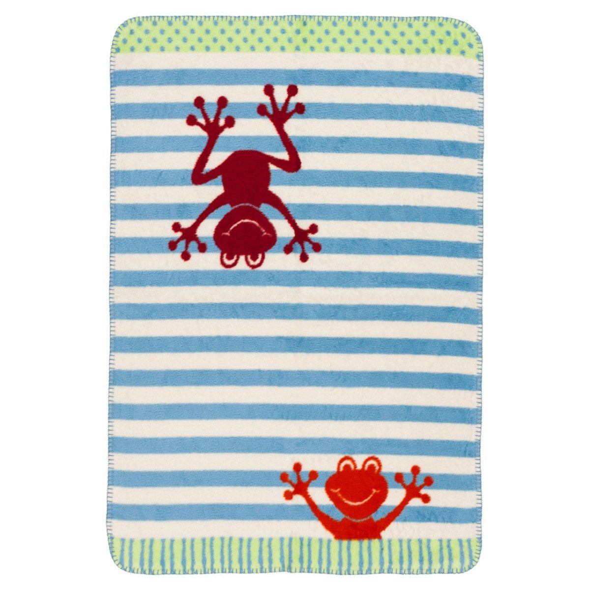 Wohndecke Kinderdecke Froschi, Richter, süße Kuscheldecke aus 100 % Bio Baumwolle