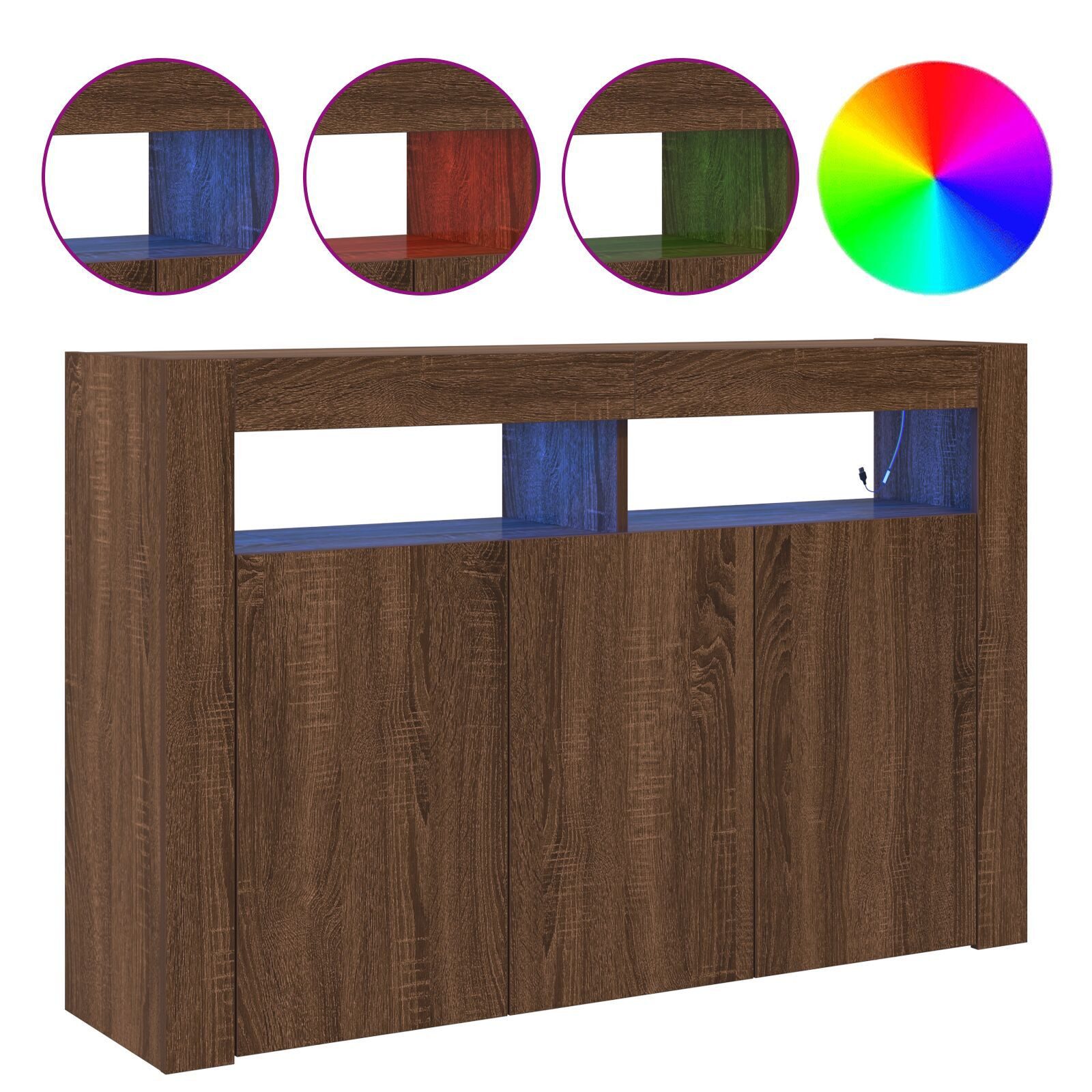 vidaXL Sideboard Sideboard Braune Eiche Verarbeitetes günstig online kaufen
