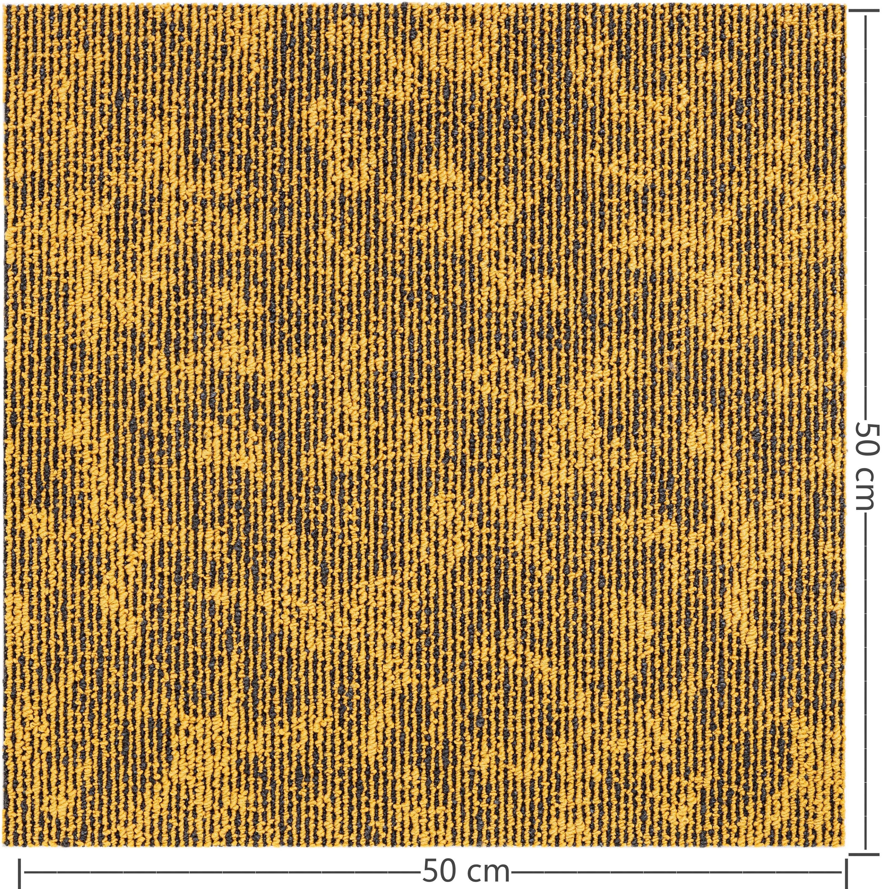 ZENYA Teppich Z014RBT00500035, Zenya Flow Teppichfliesen 50x50 cm - Gelb Gemustert, Selbstliegend