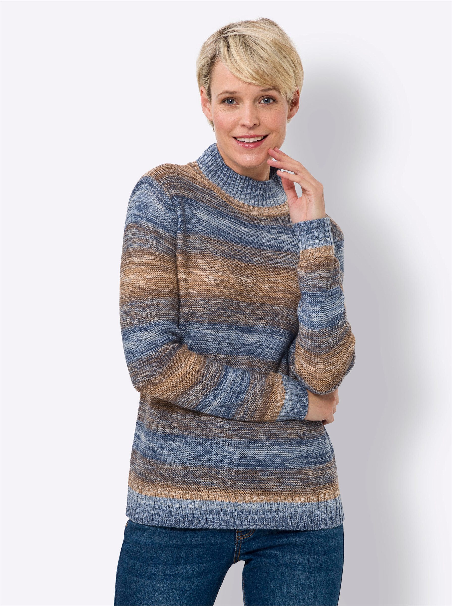 Strickpullover Stehkragenpullover