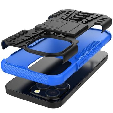 CoolGadget Handyhülle Blau als 2in1 Schutz Cover Set für das Apple iPhone 14 Pro 6,1 Zoll, 2x Glas Display Schutz Folie + 1x TPU Case Hülle für iPhone 14 Pro