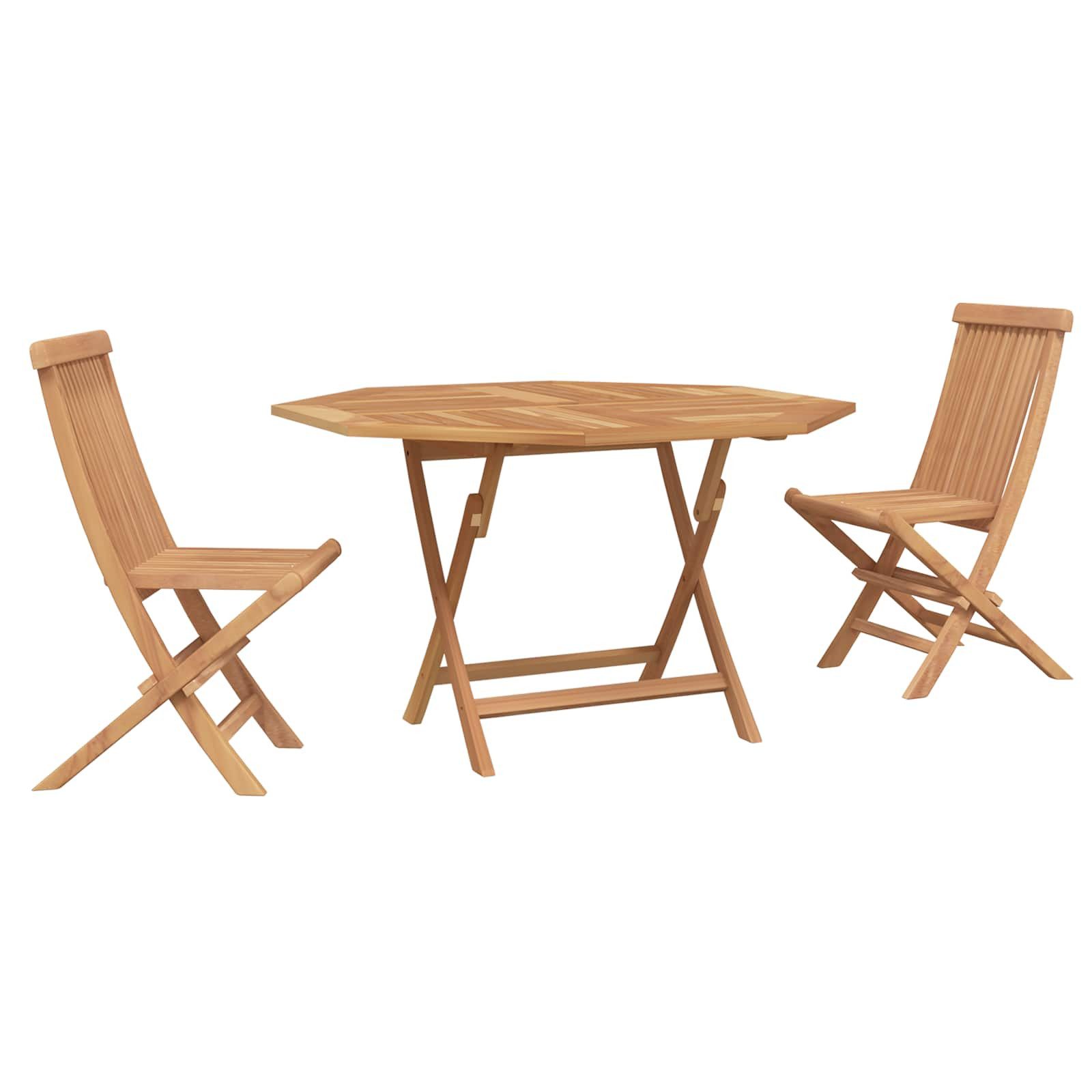 vidaXL Gartenlounge-Set Garten Bistro Set 3 pcs Braun Massivholz, (3-tlg)