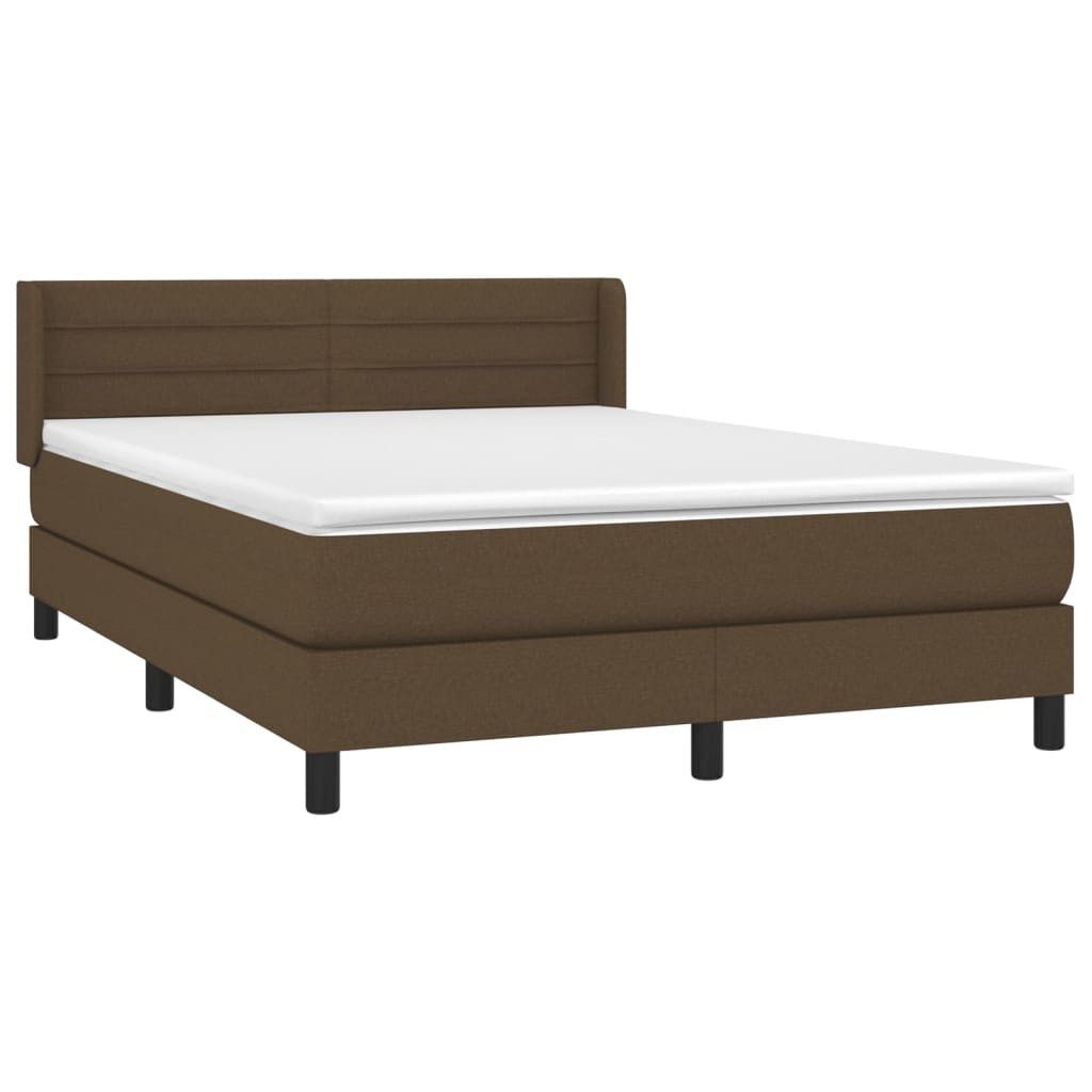 vidaXL Bett Boxspringbett mit Matratze Dunkelbraun günstig online kaufen