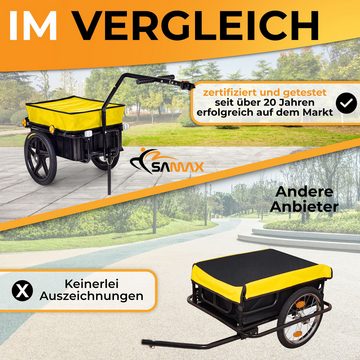SAMAX Fahrradlastenanhänger Lastenanhänger / Fahrradanhänger für 60 Kg / 70 Liter in Gelb