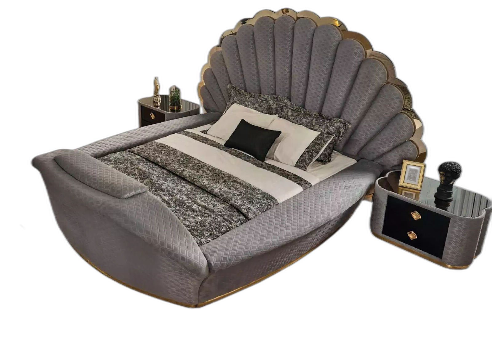 Xlmoebel Bett Prächtiges Bettgestell Möbeldesign Doppelbett Schlafraum Königlich (1-tlg., Bett), Hergestellt in Europa